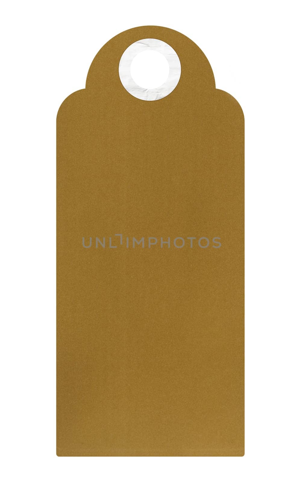 Blank brown rectangular paper tag on a white background, template for price, discount