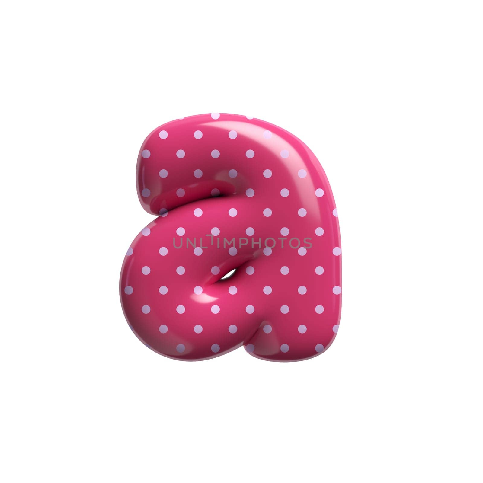 Polka dot letter A - Lowercase 3d pink retro font - Suitable for Fashion, retro design or decoration related subjects by chrisroll