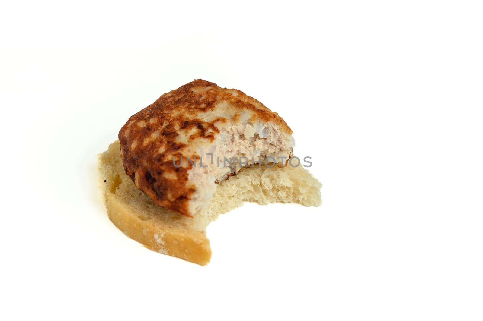 cutlet on a piece of bread, bitten off 2 by Mixa74