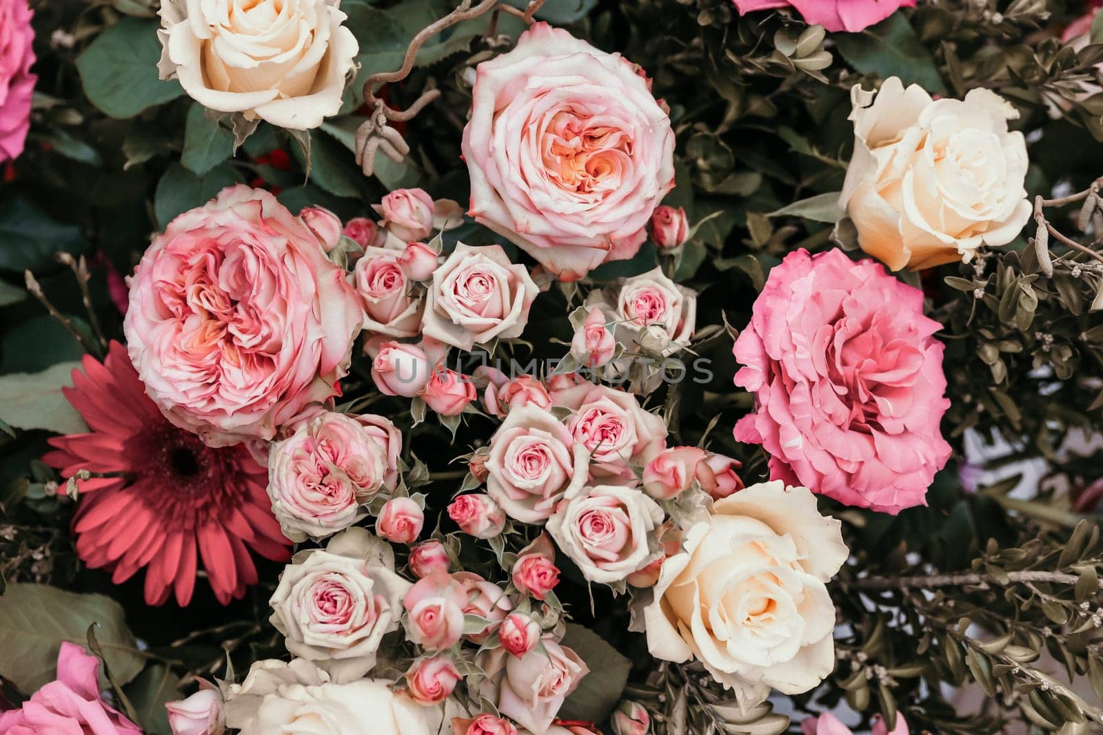 Bouquet of a beautiful rose decoration background