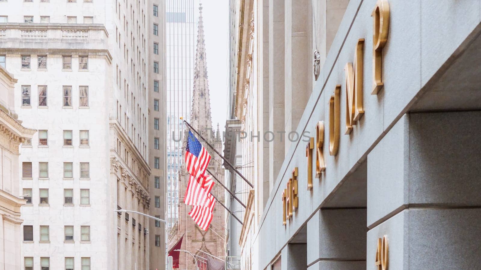 The Trump Building on Wall Street in the financial district of lower Manhattan. New York, New York, USA - July 15, 2023.