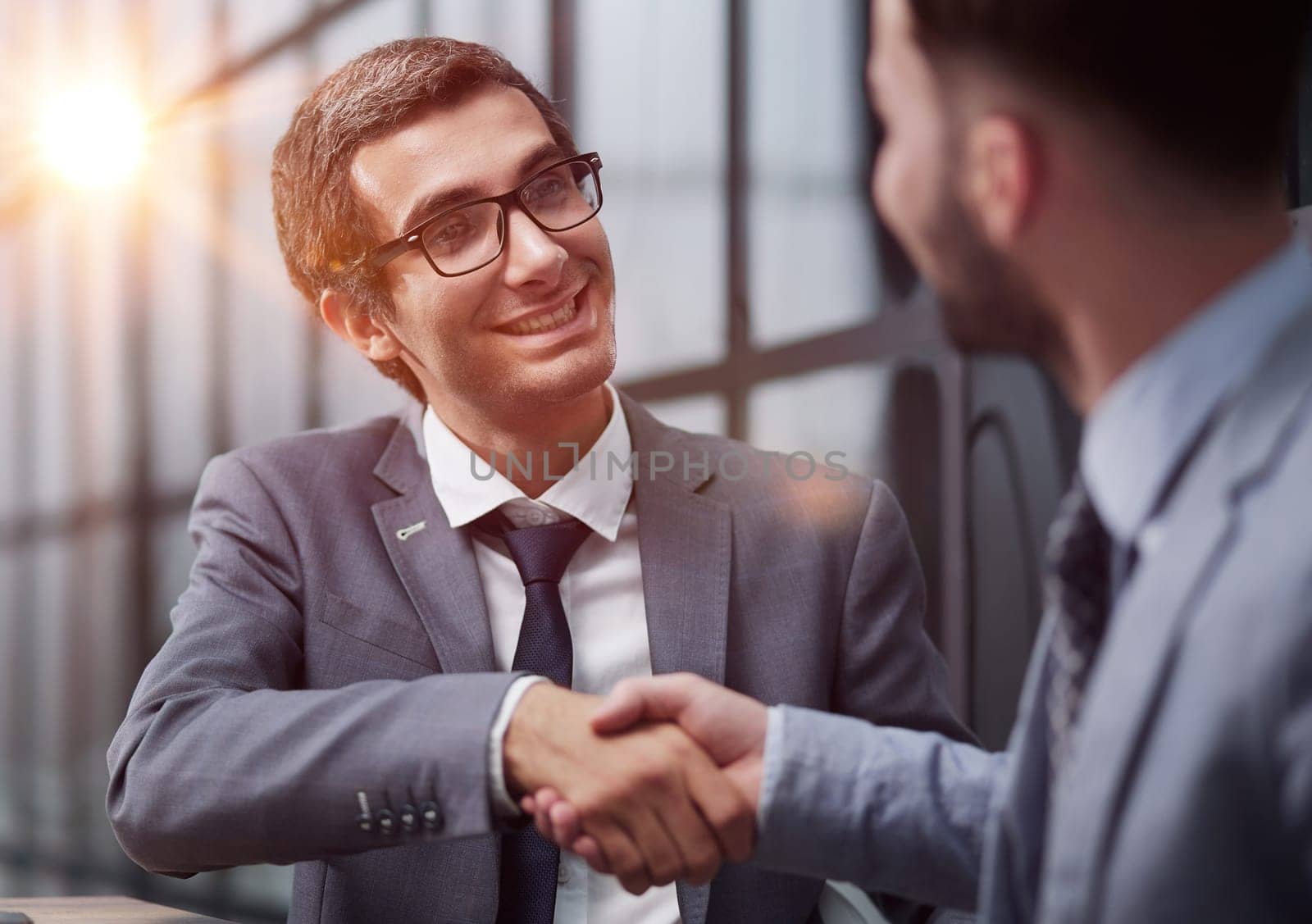 Man having a business meeting, recruitment or agreement.