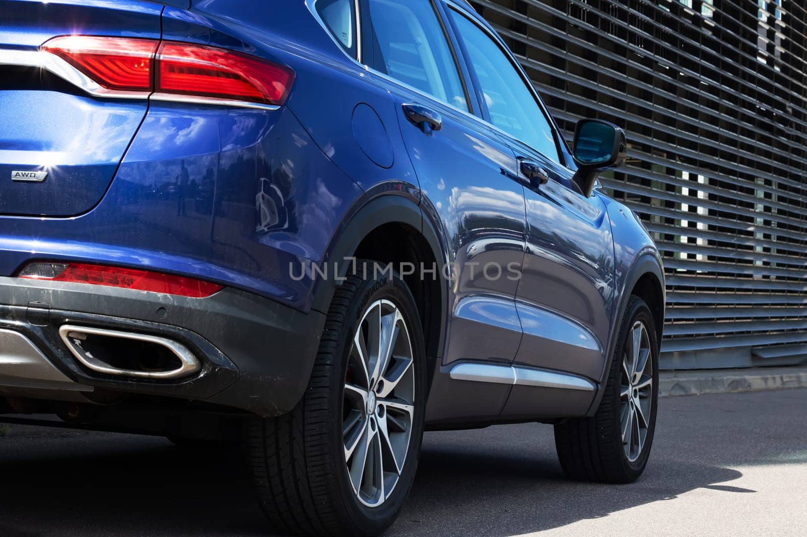 Belarus, Minsk - 9 august, 2023: Geely Blue Car close up