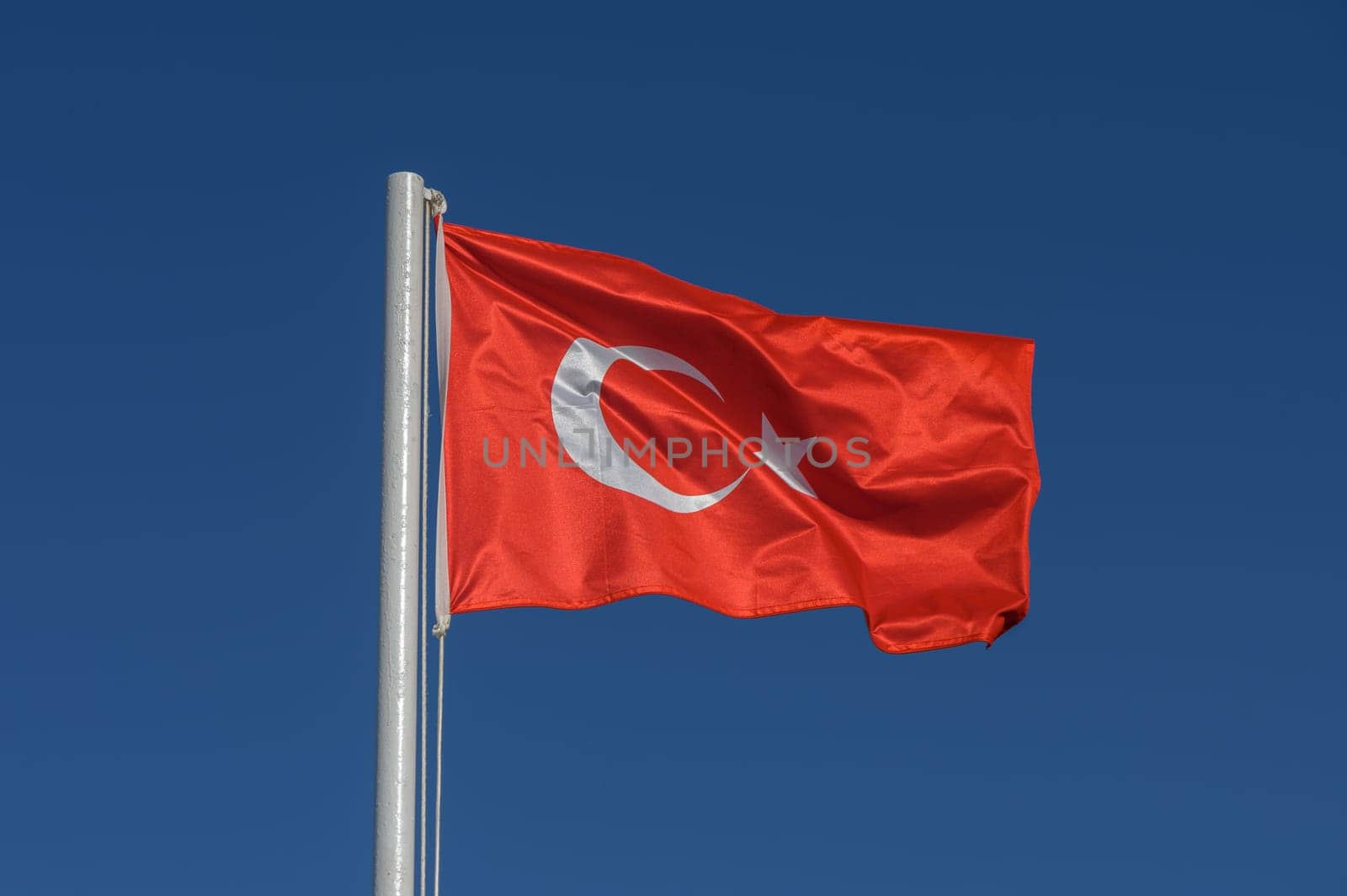 Turkey flag against blue sky 4 by Mixa74