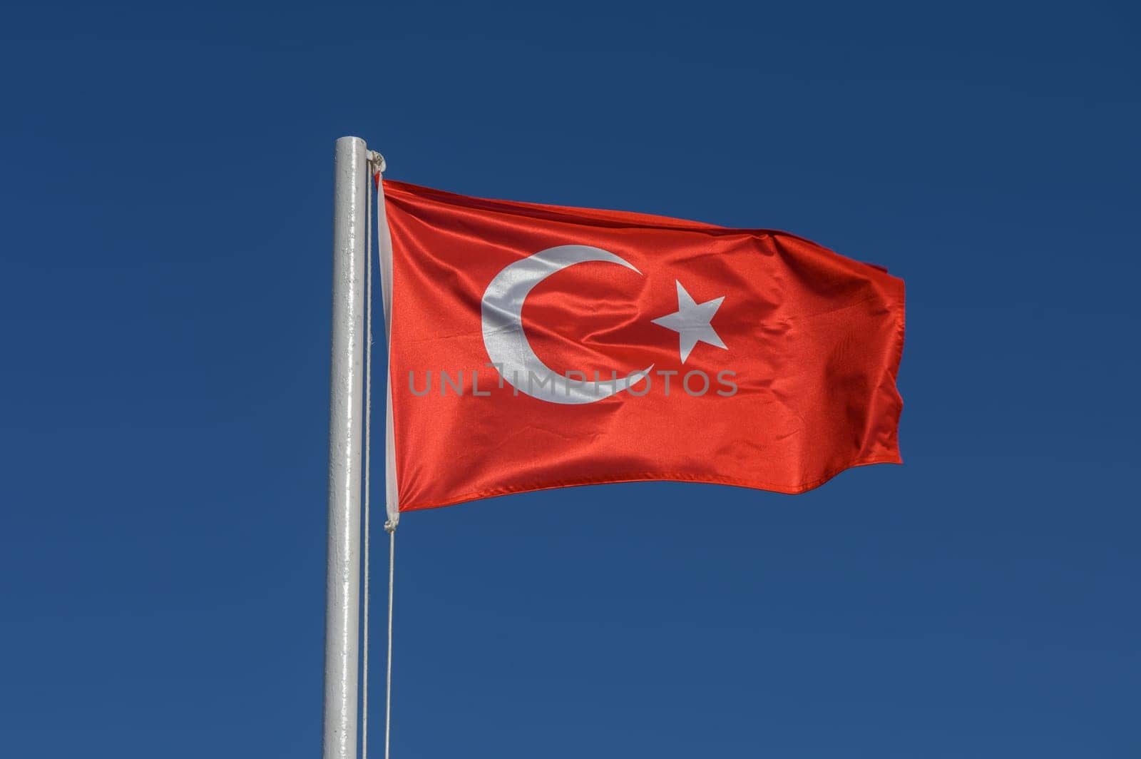 Turkey flag against blue sky 3 by Mixa74