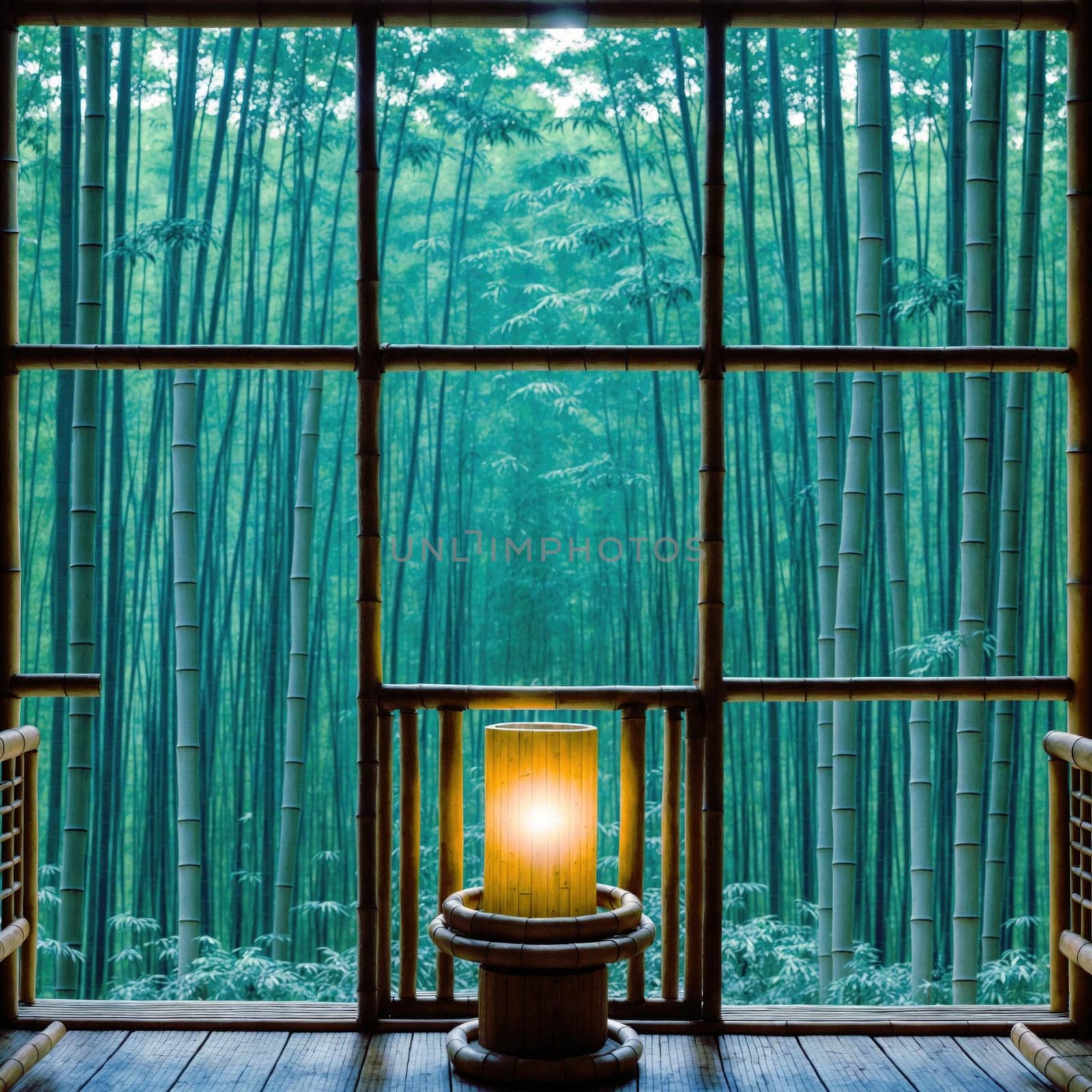 bamboo grove in the morning. AI generated by vicnt