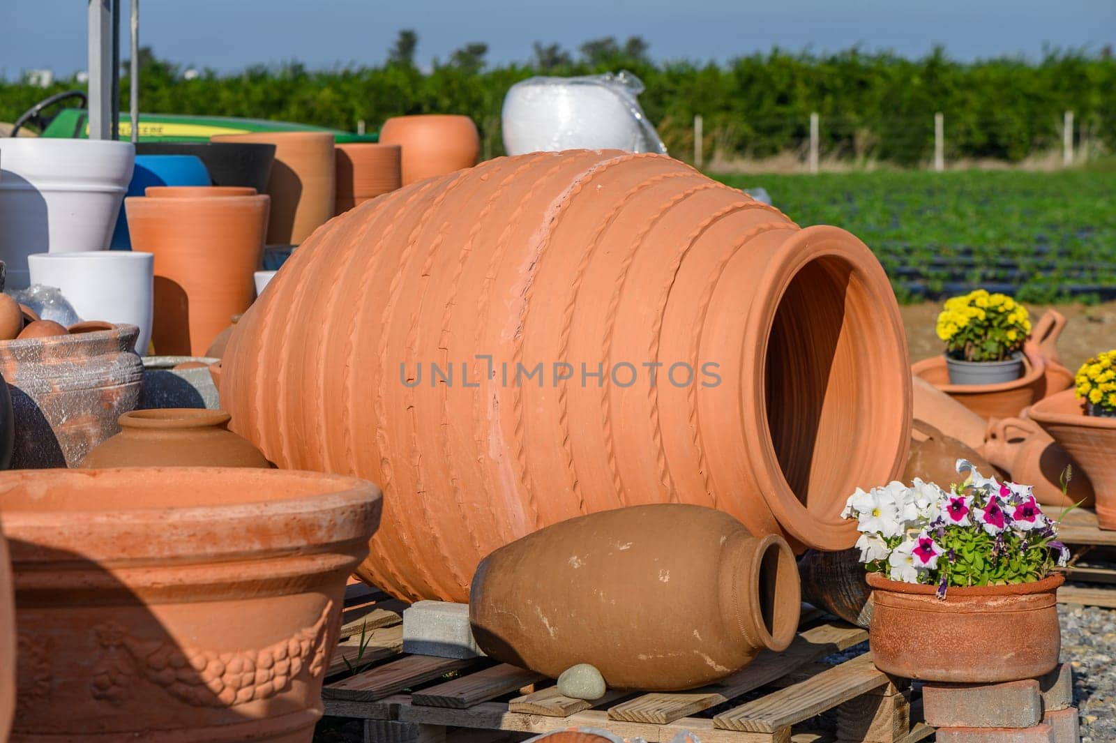 clay jugs and pots street trade on the island of Cyprus 1