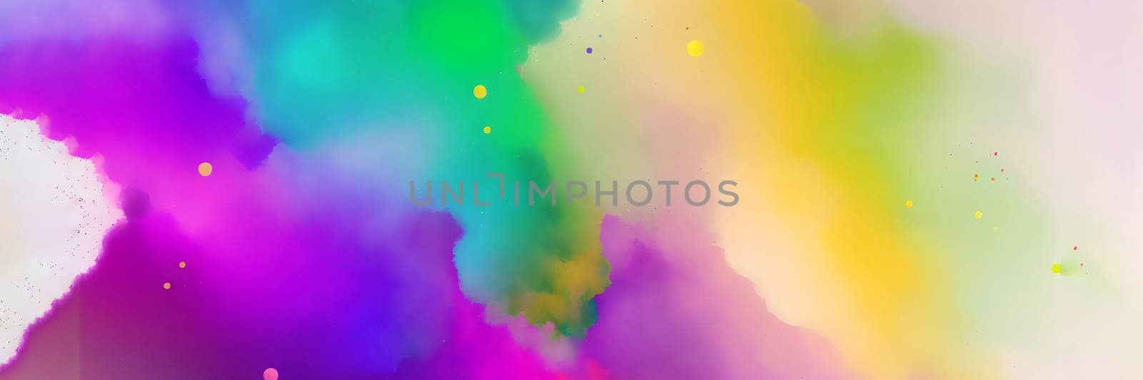 Abstract watercolor background in rainbow colors. Generative AI. by Annu1tochka