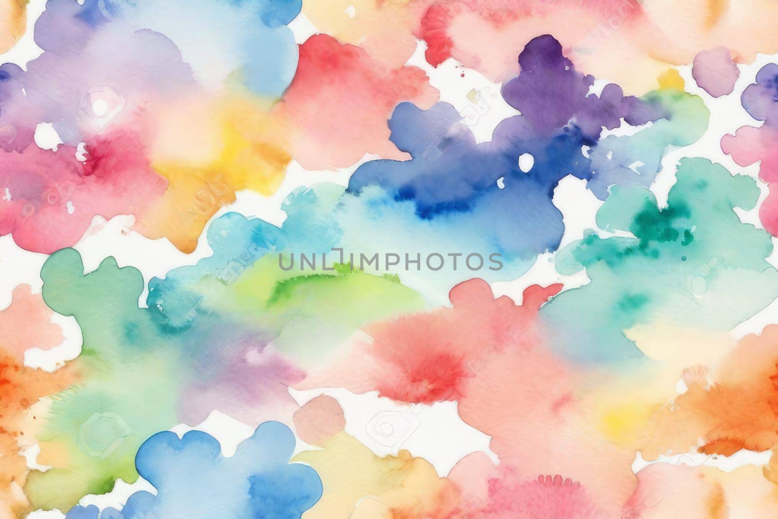 Abstract watercolor background in rainbow colors.