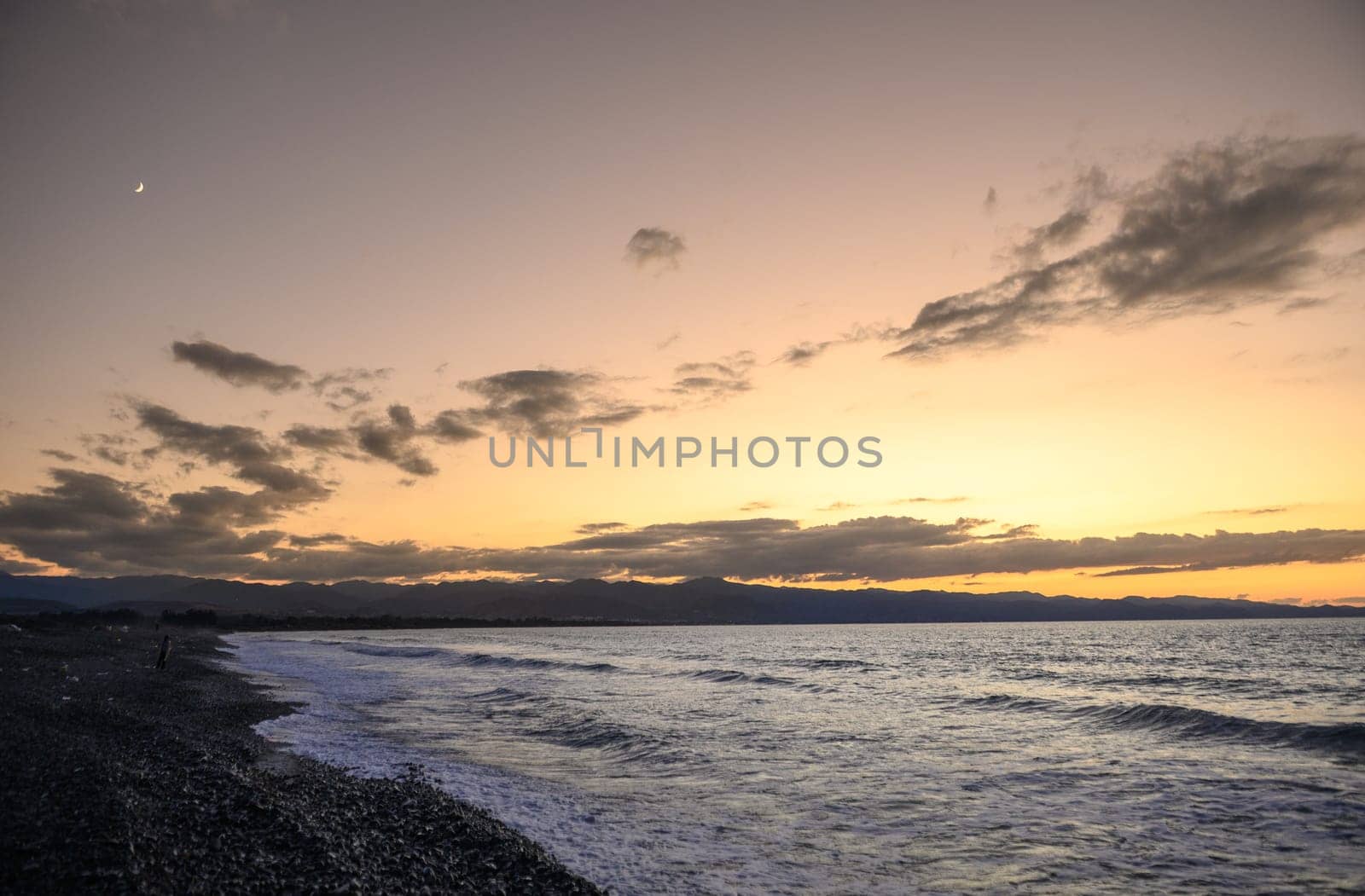 view of the Mediterranean Sea, mountains and sunset in northern Cyprus in autumn 2023 2