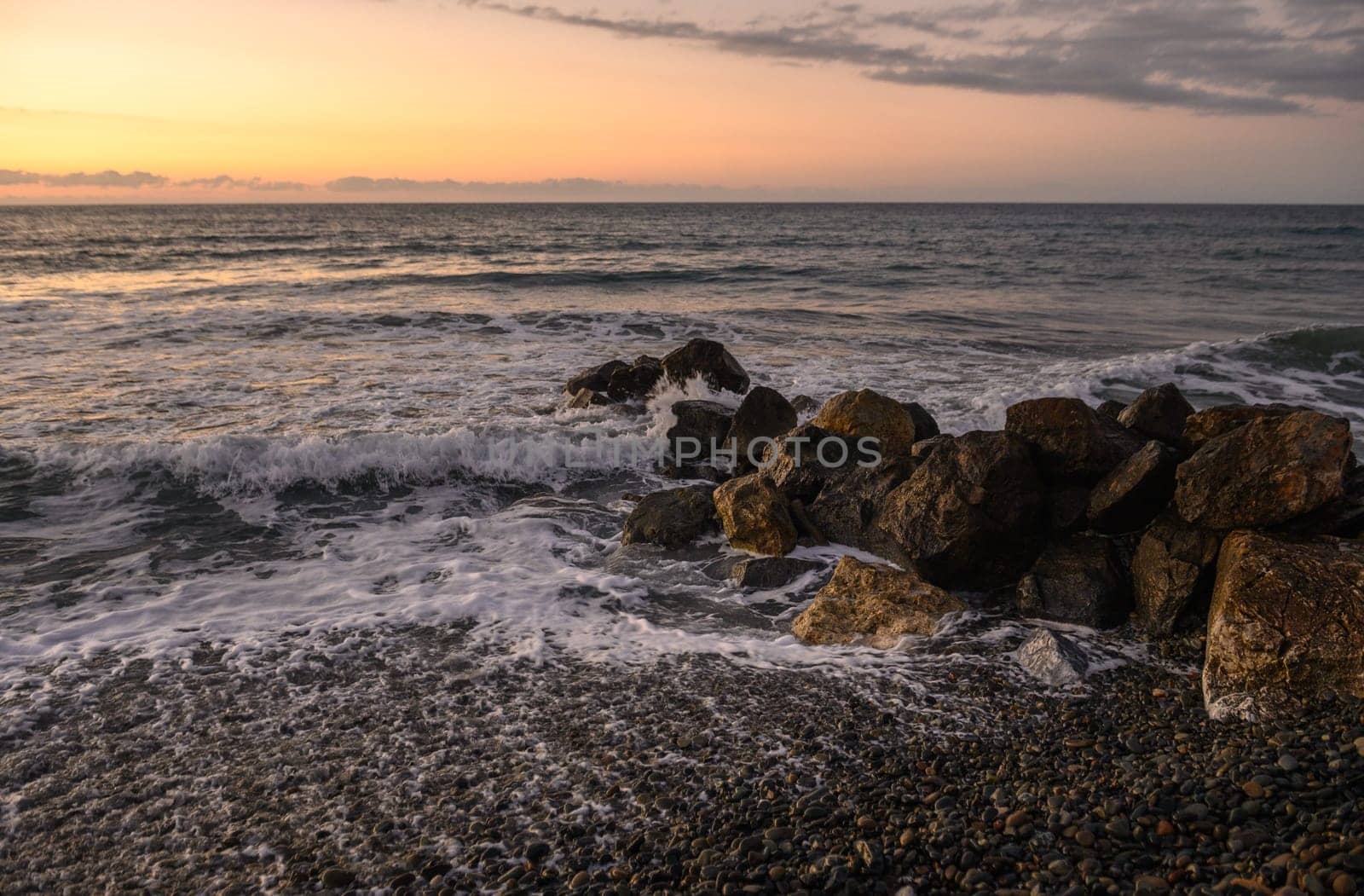 waves and splashes of water on rocks on the Mediterranean Sea in Northern Cyprus 9 by Mixa74