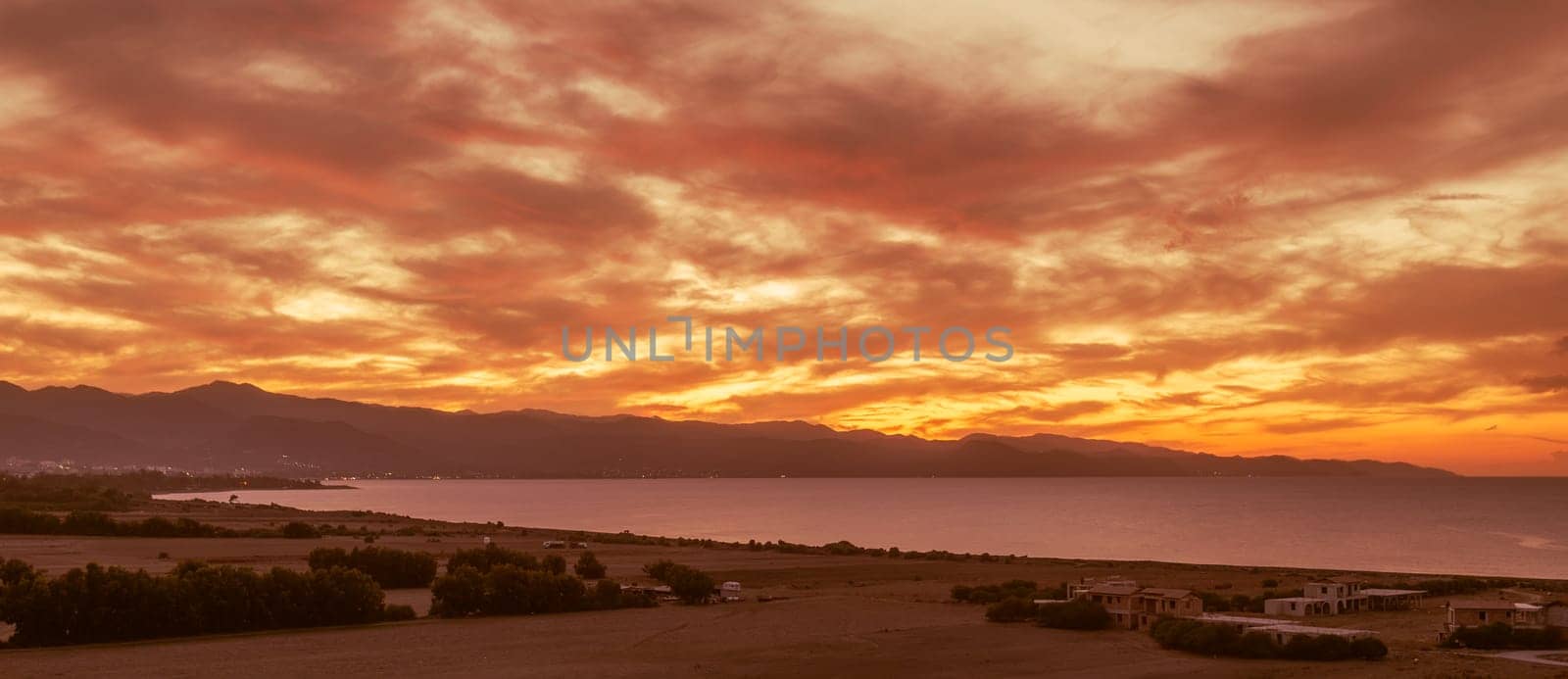 autumn sunset on the Mediterranean coast on the island of Cyprus 1