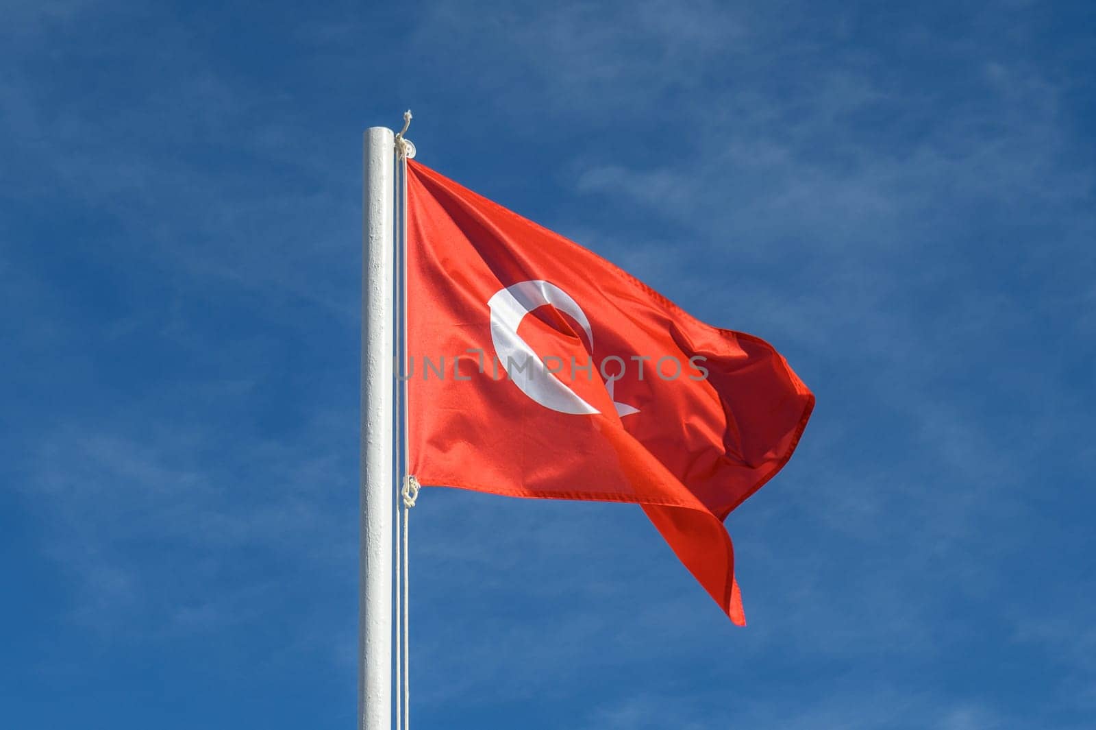 Turkey flag against blue sky 2 by Mixa74