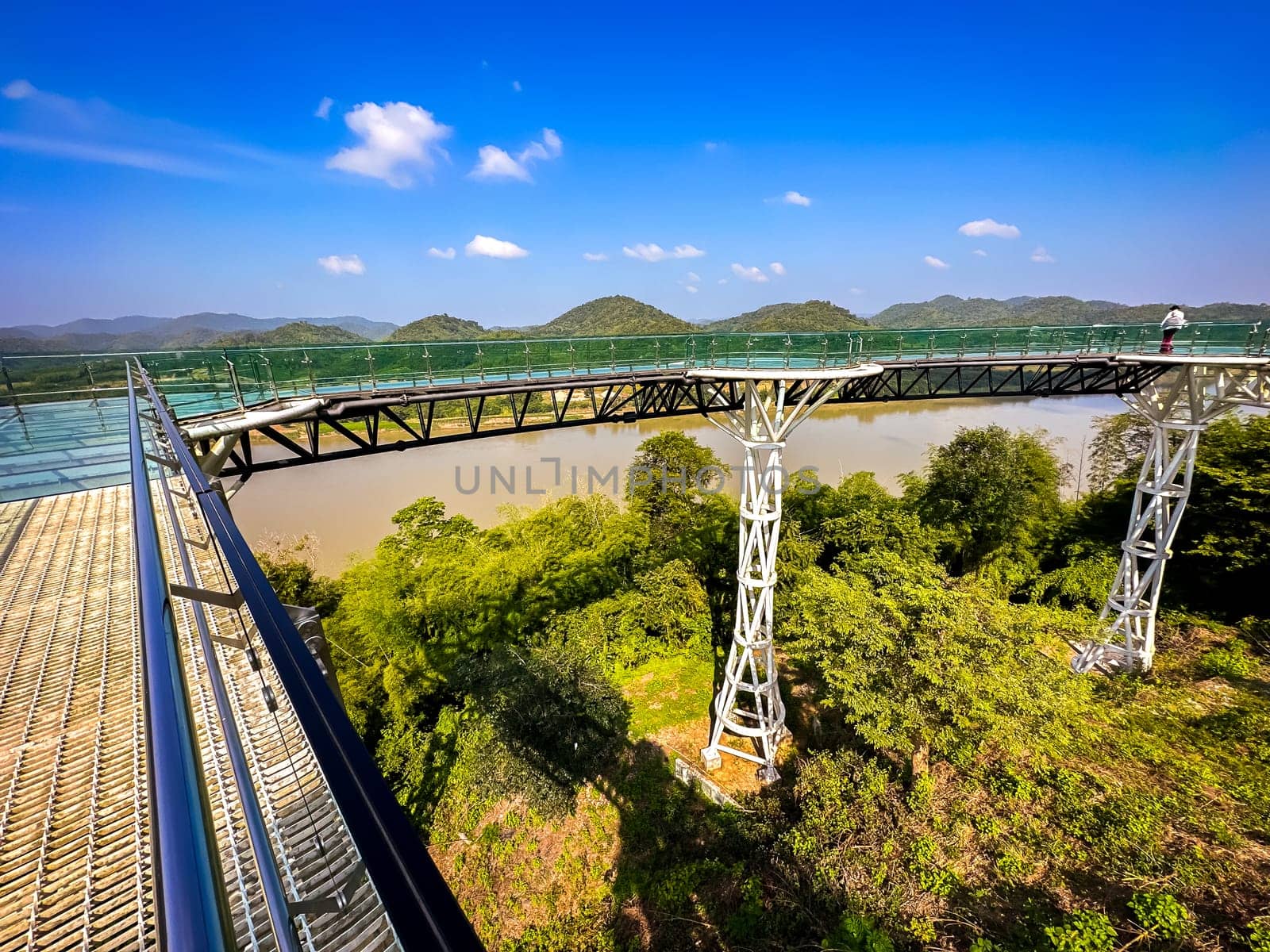 Aerial view of the Skywalk in Chiang Khan, Thailand, south east asia