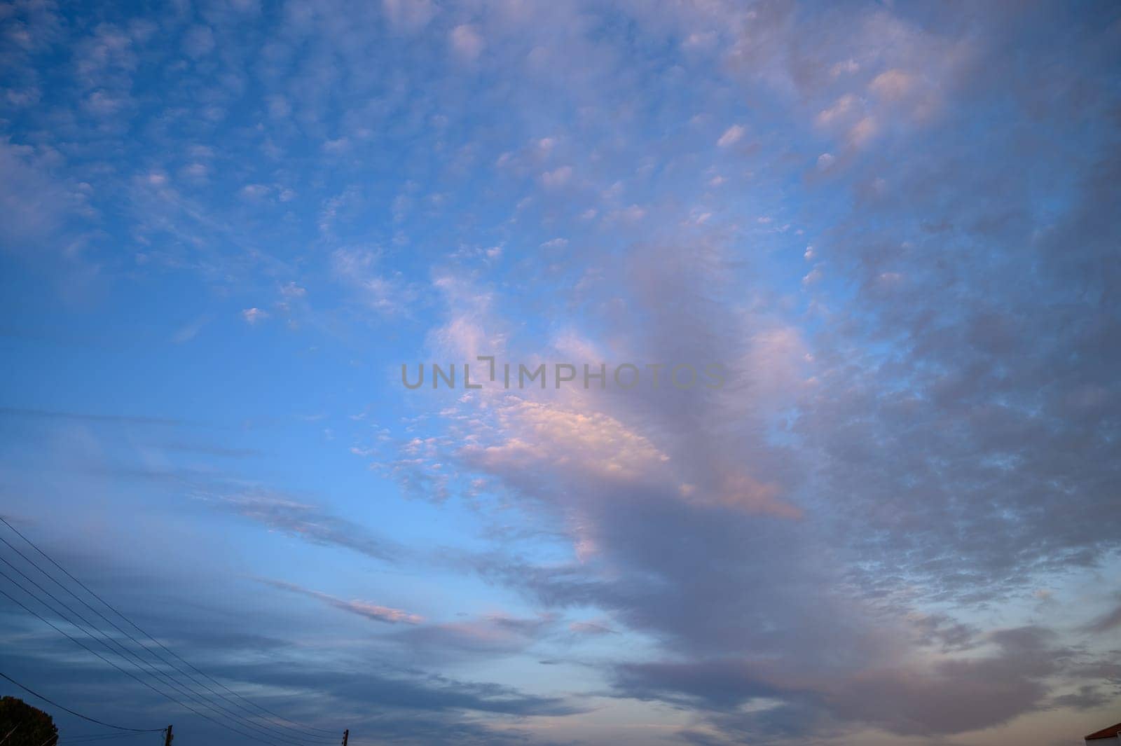 sunset sky on the island of Cyprus, colorful clouds and reflections in the sky 1
