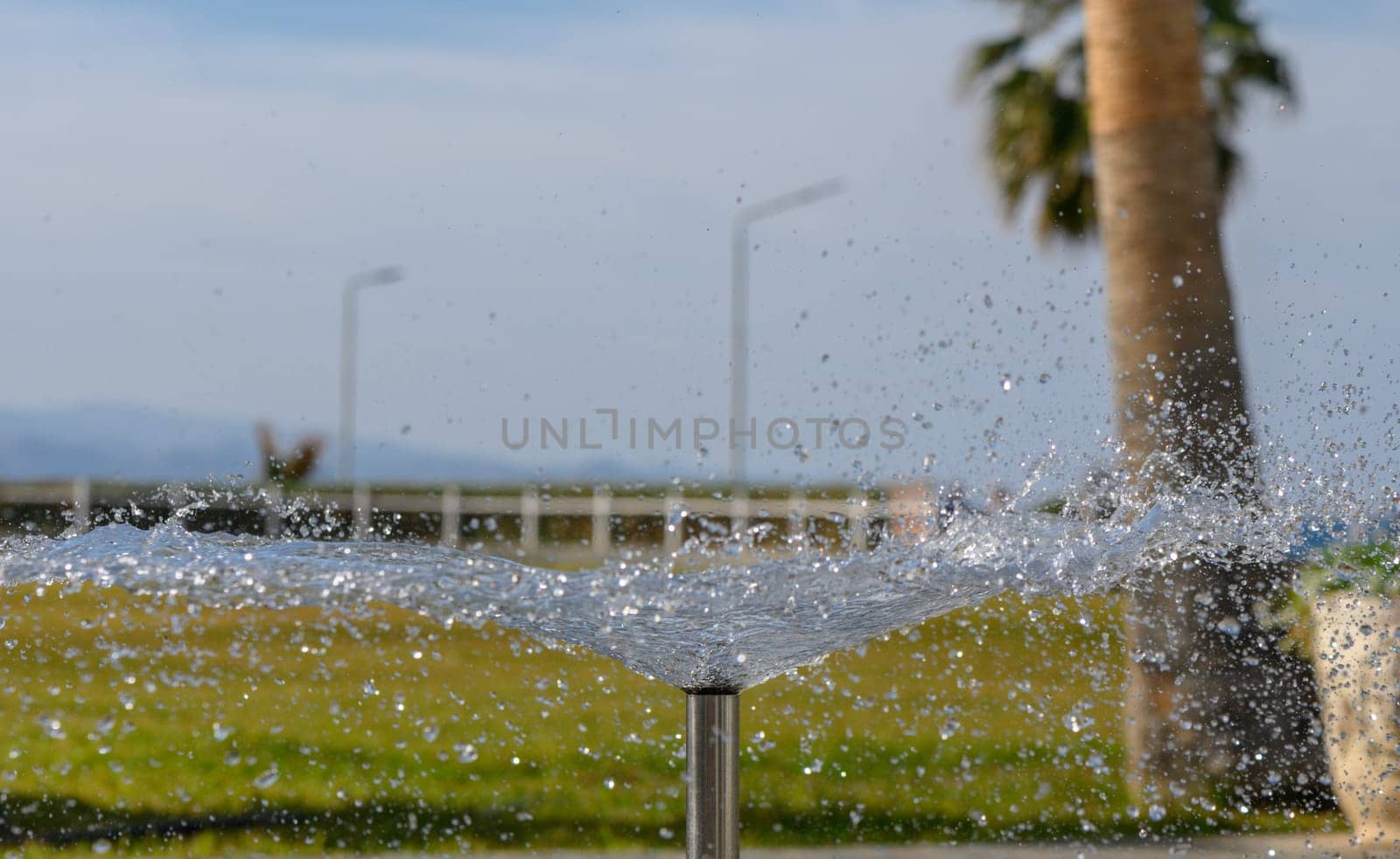 fountain on the beach in winter in Cyprus 1