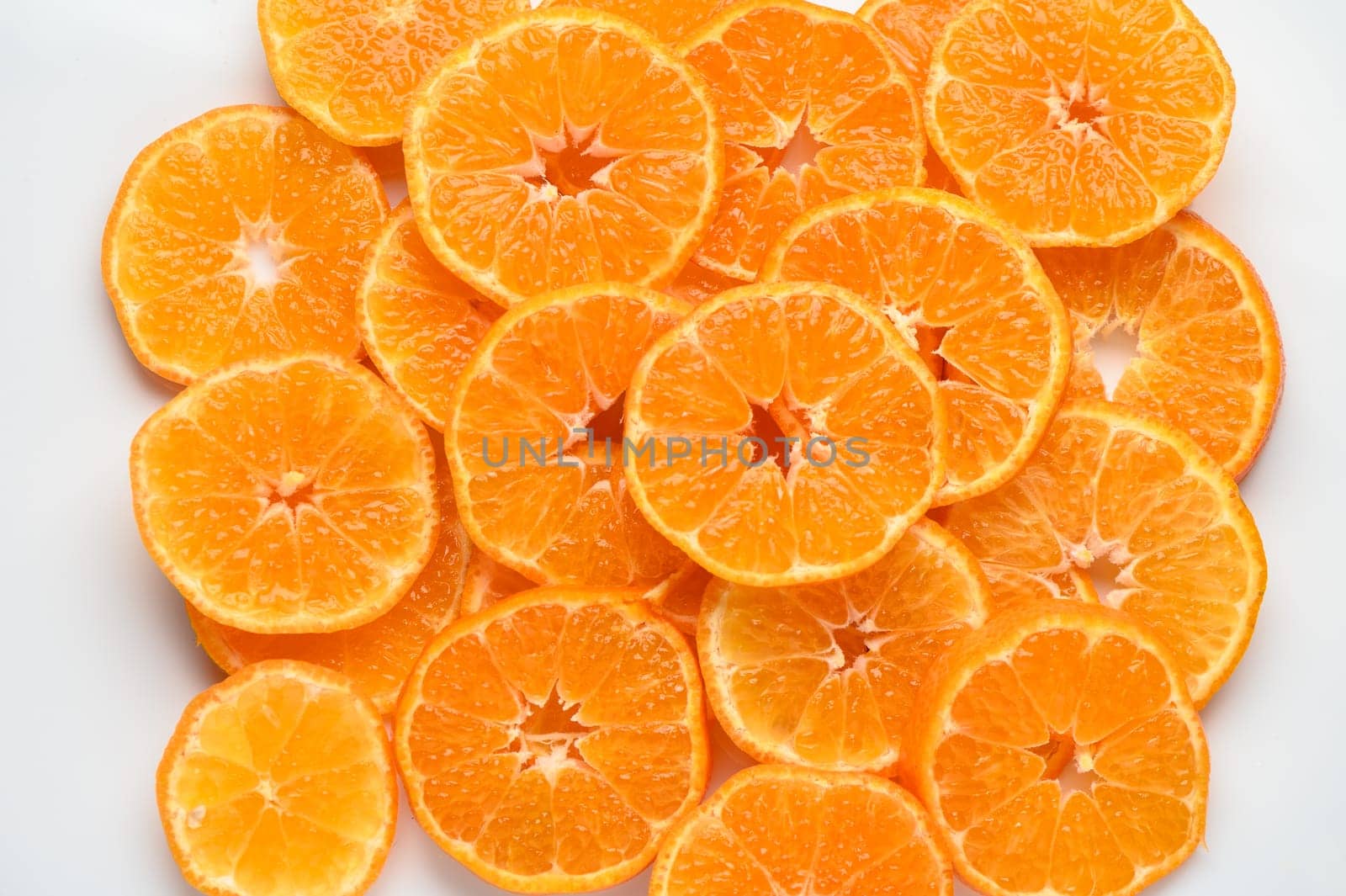 fresh juicy sliced ​​tangerines, background of sliced ​​tangerines 3 by Mixa74