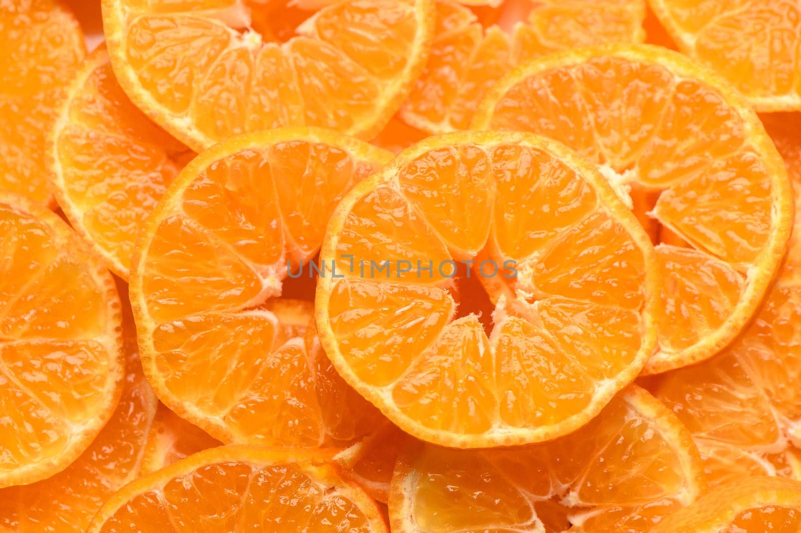 fresh juicy sliced ​​tangerines, background of sliced ​​tangerines 3