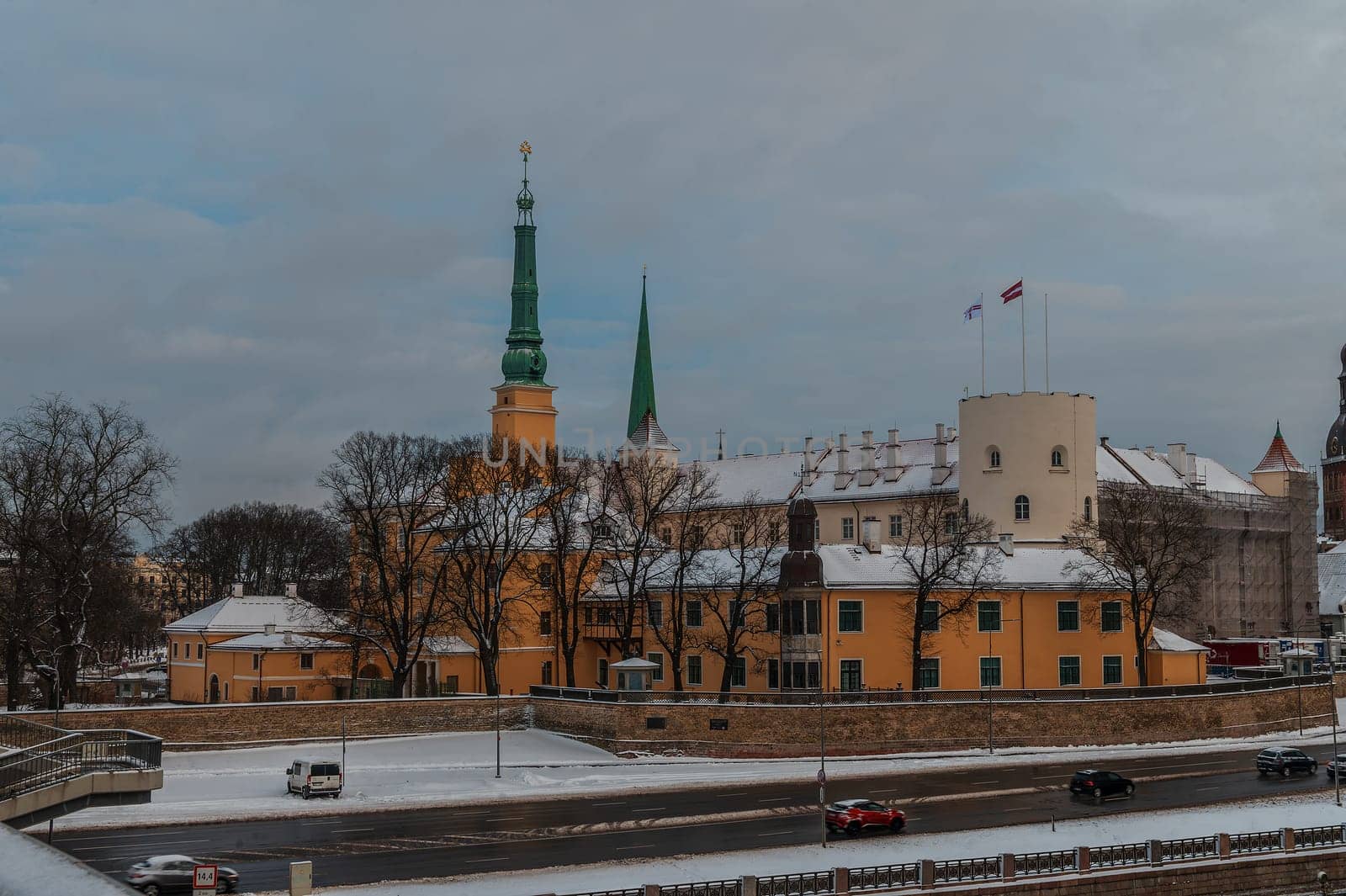 Presidential Palace in Old Riga view across the Daugava River