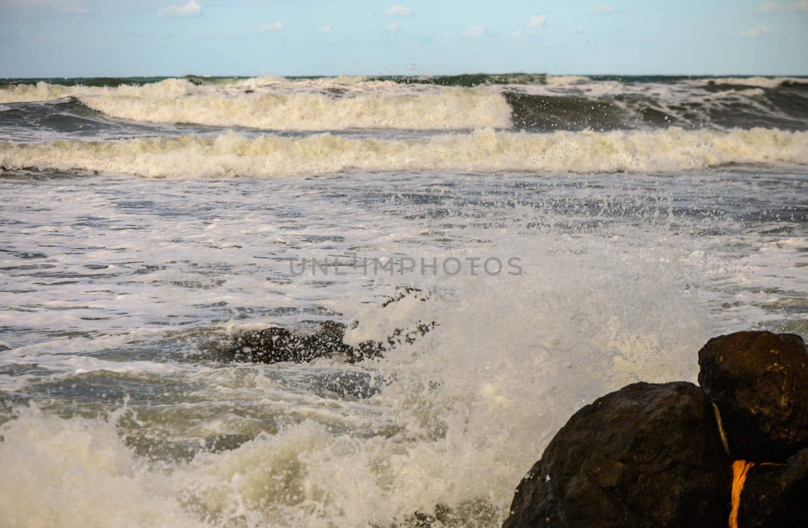 waves on the Mediterranean Sea of ​​Cyprus during a storm 3 by Mixa74