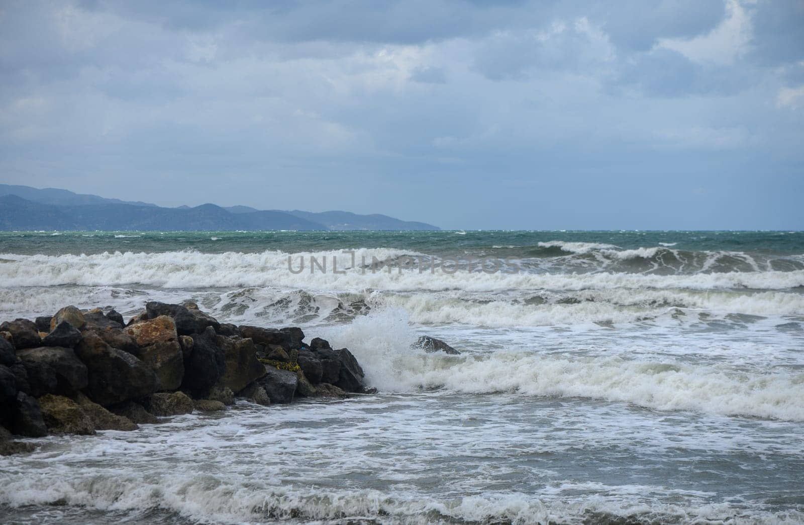 waves on the Mediterranean Sea of ​​Cyprus during a storm10