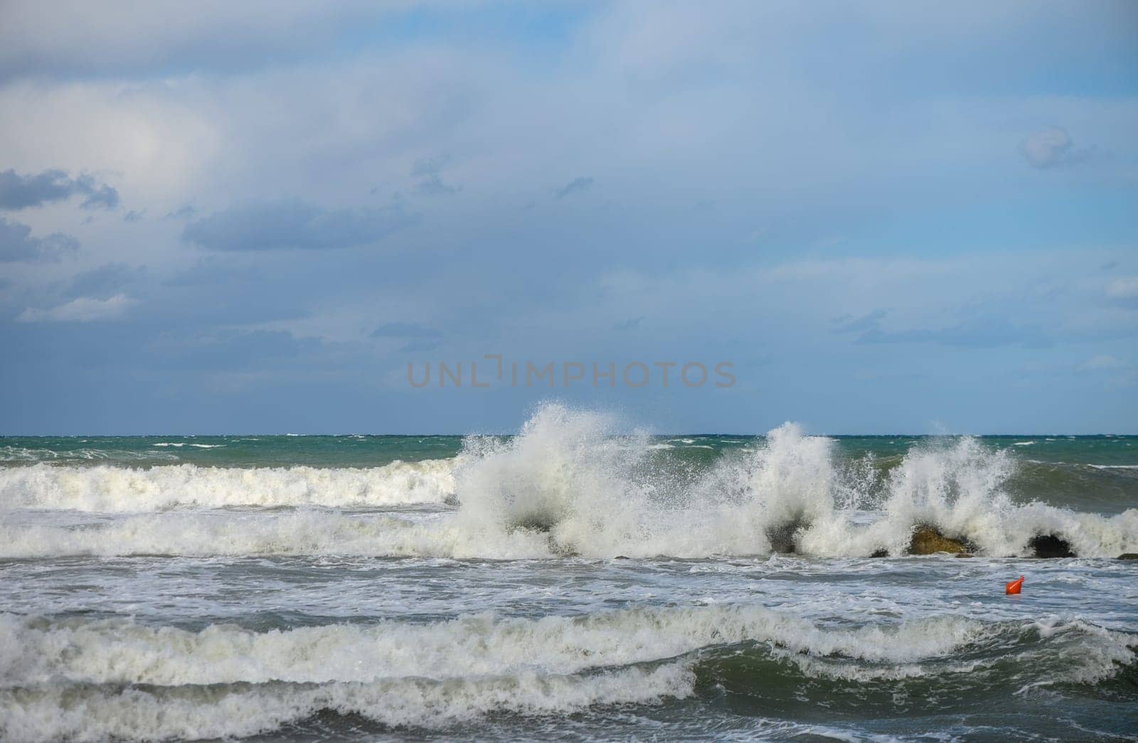 waves on the Mediterranean Sea of ​​Cyprus during a storm 12