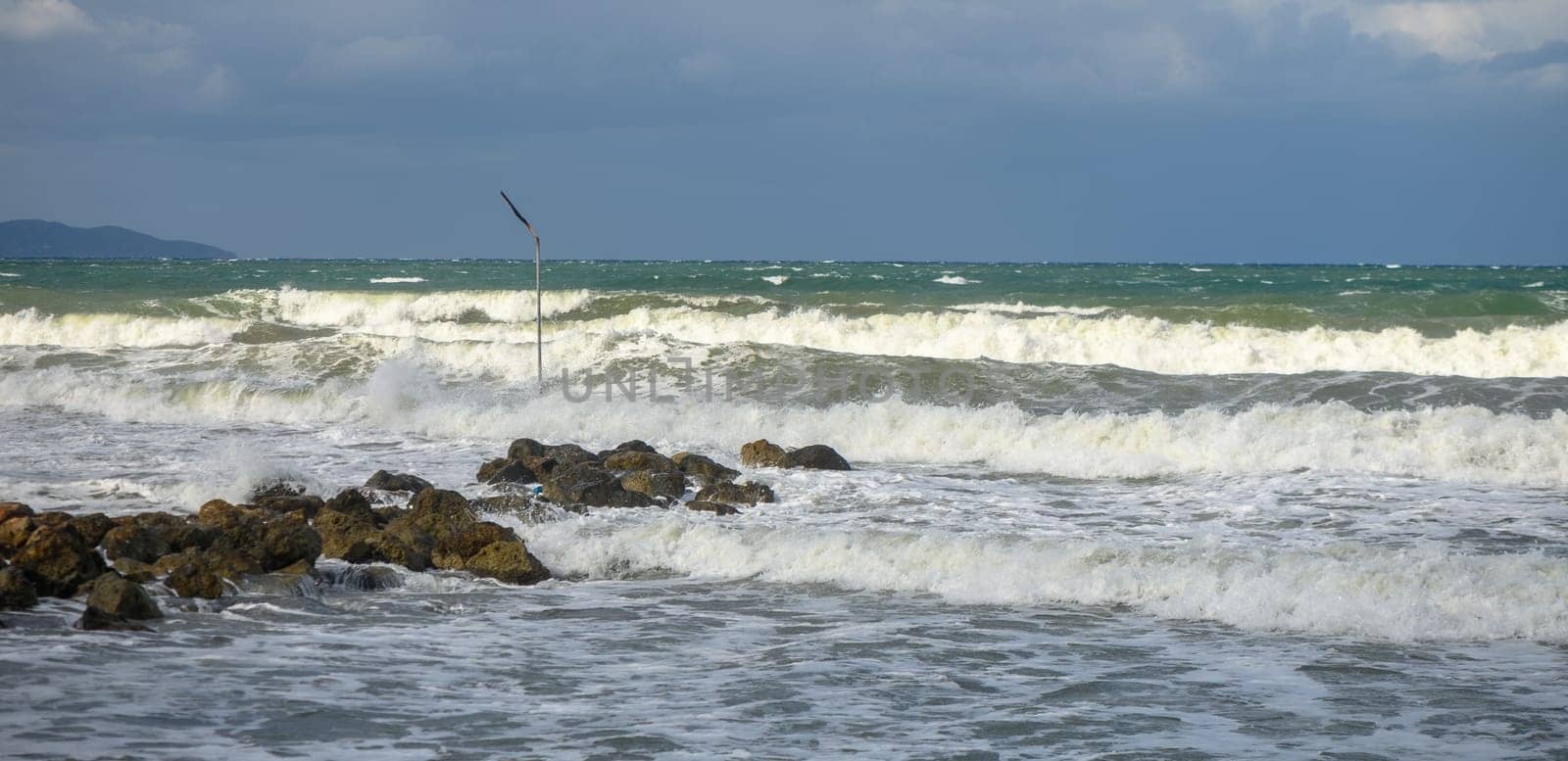 waves on the Mediterranean Sea of ​​Cyprus during a storm 19