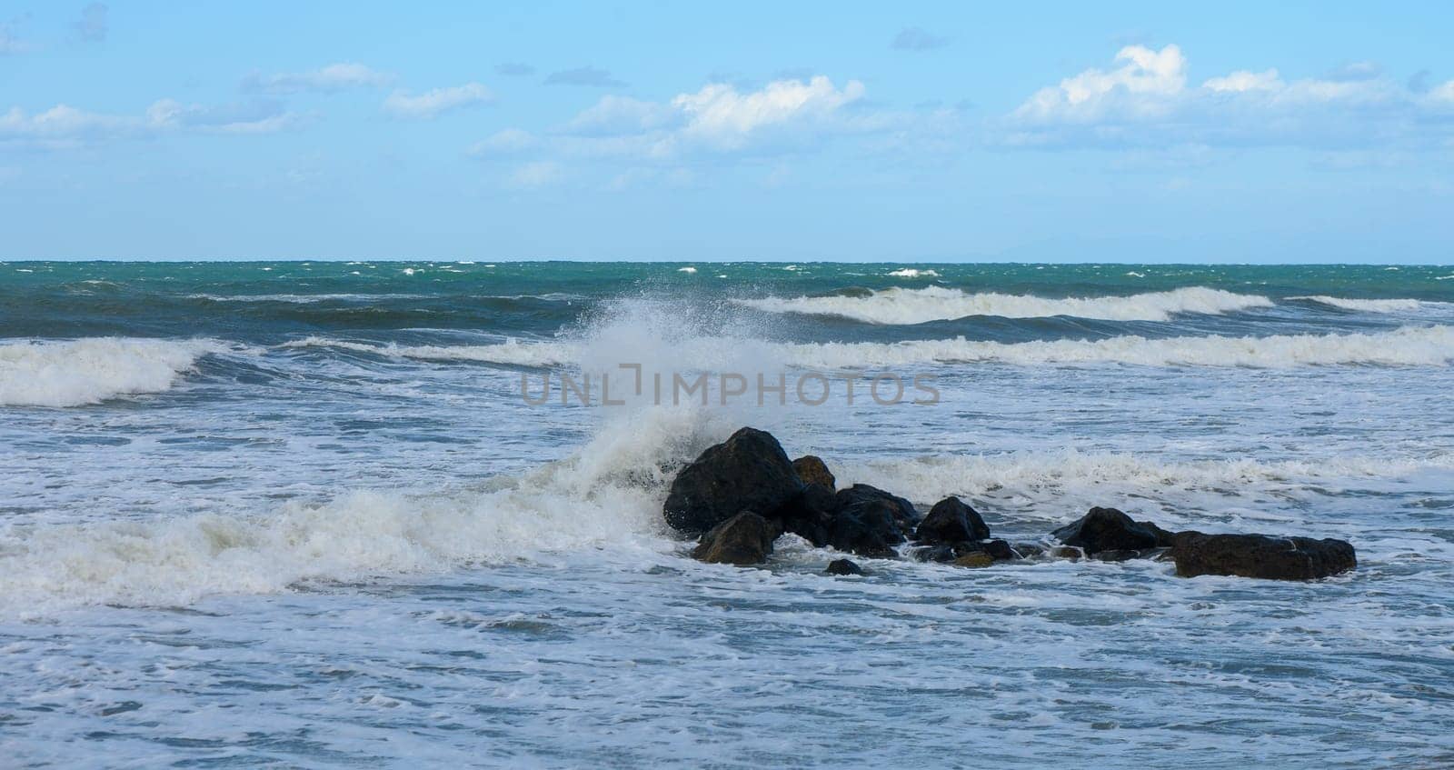 waves on the Mediterranean Sea of ​​Cyprus during a storm 15