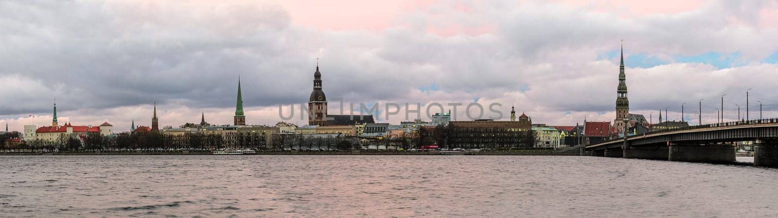 panorama of Old Riga across the Daugava river