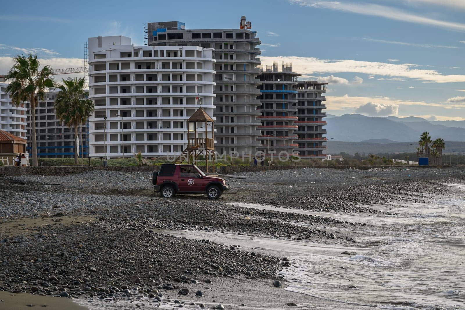 construction of a residential complex on the Mediterranean coast