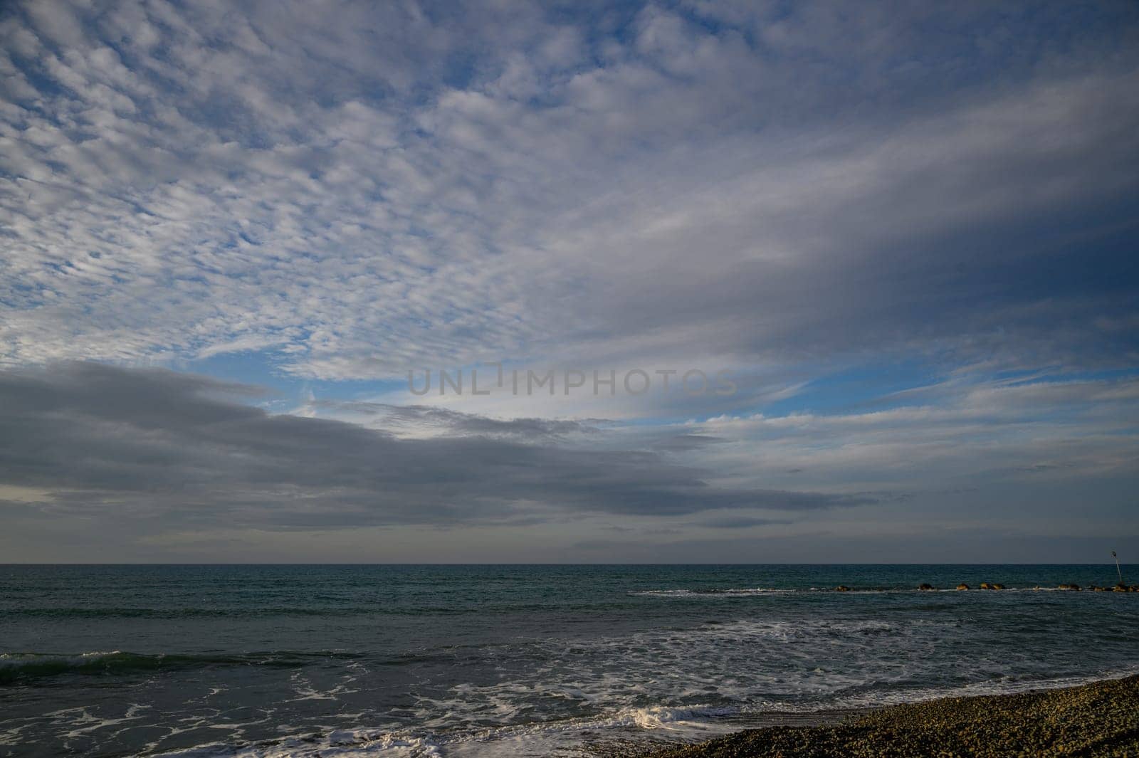 evening sun over mountains and Mediterranean sea 5 by Mixa74