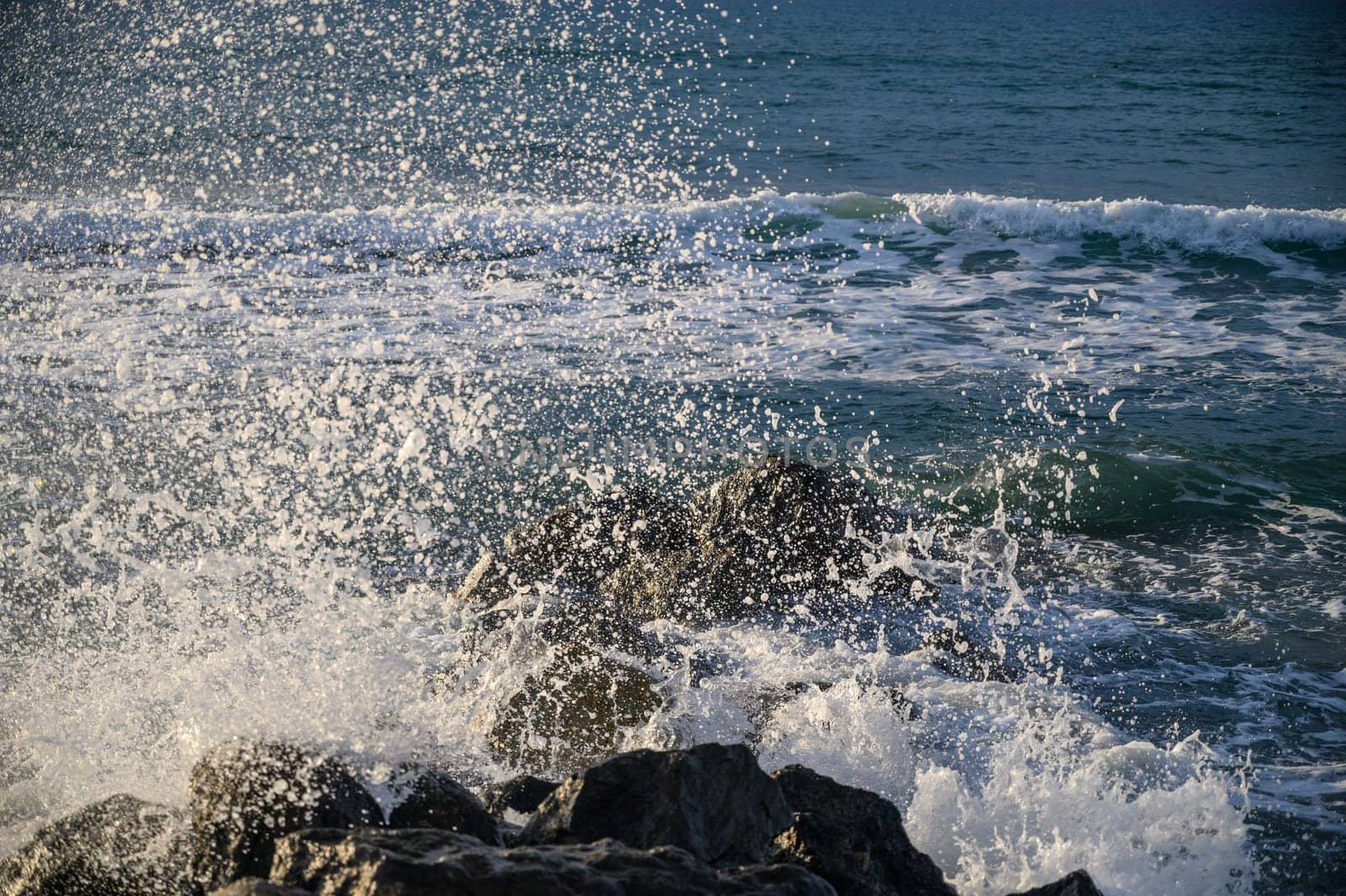 waves stones in the sea on the Mediterranean in winter 10 by Mixa74