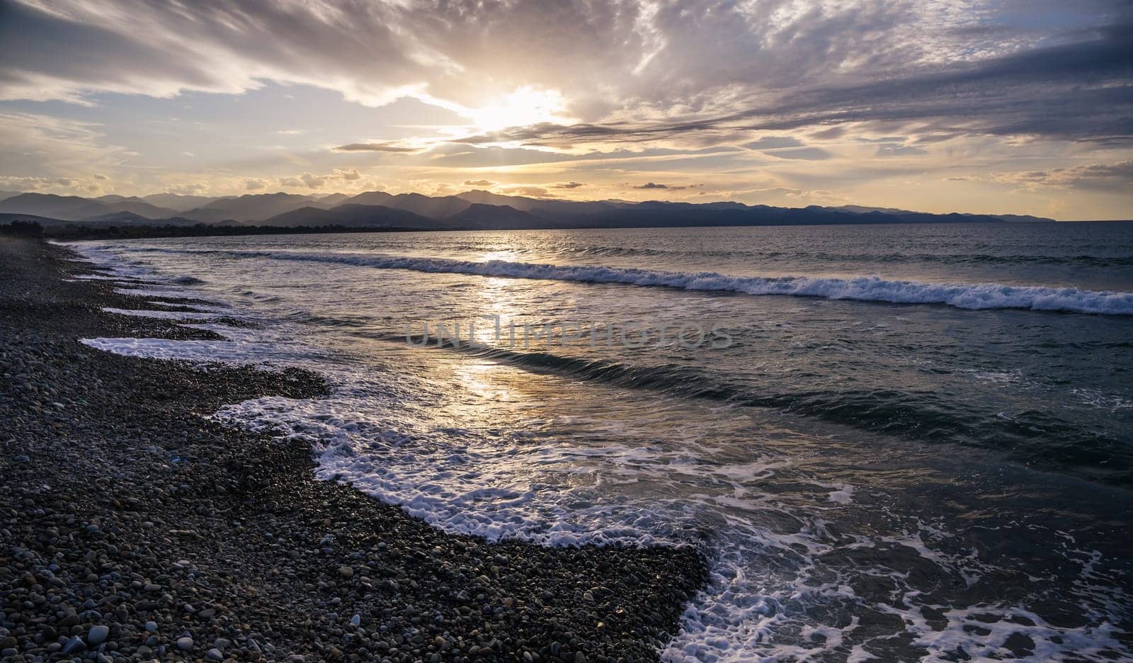 evening sun over mountains and Mediterranean sea 16 by Mixa74