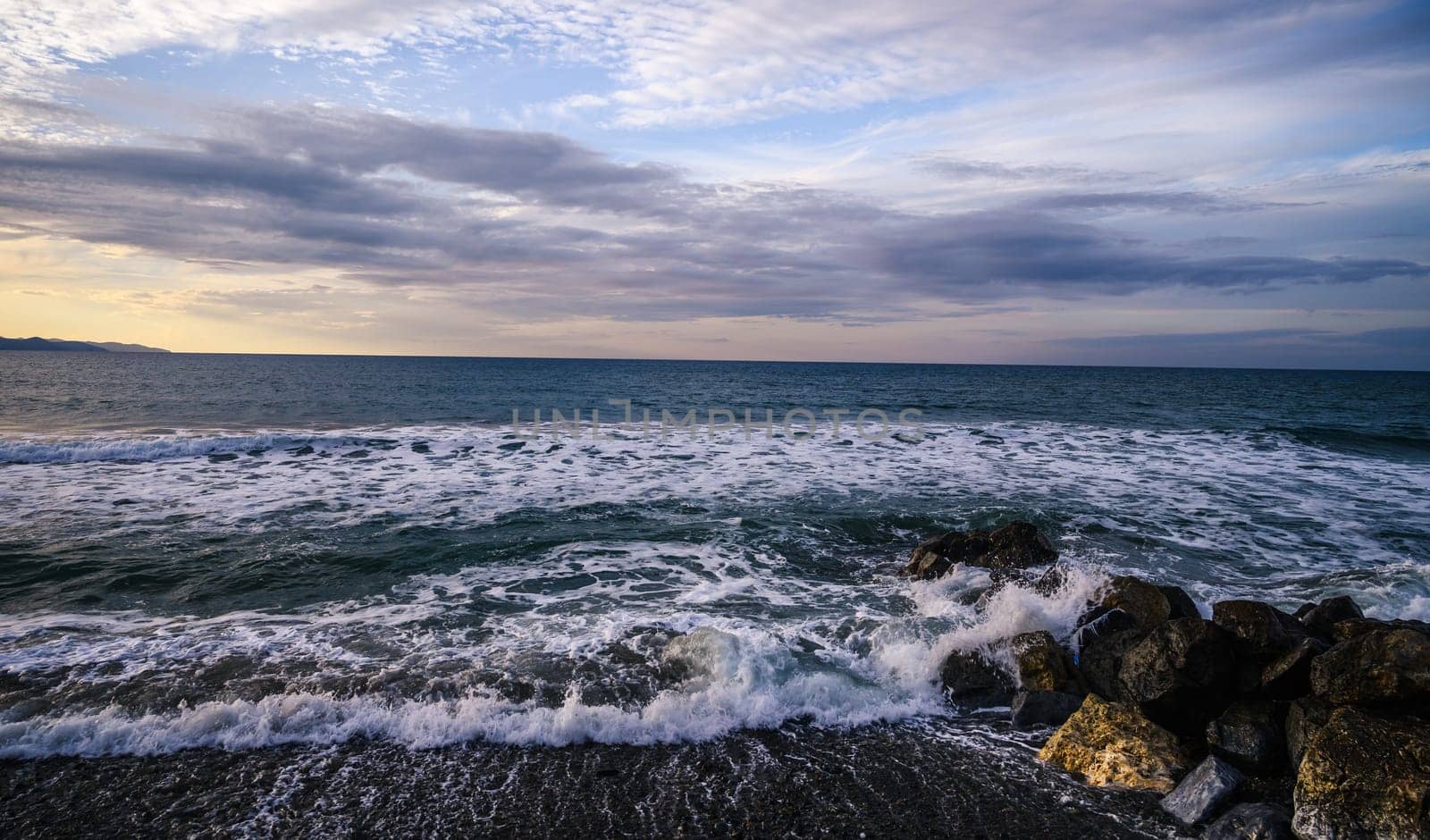 evening sun over mountains and Mediterranean sea 18 by Mixa74