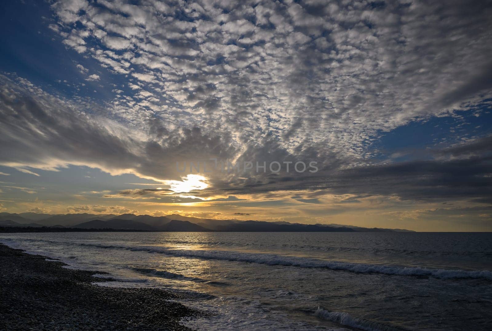 evening sun over mountains and Mediterranean sea 26