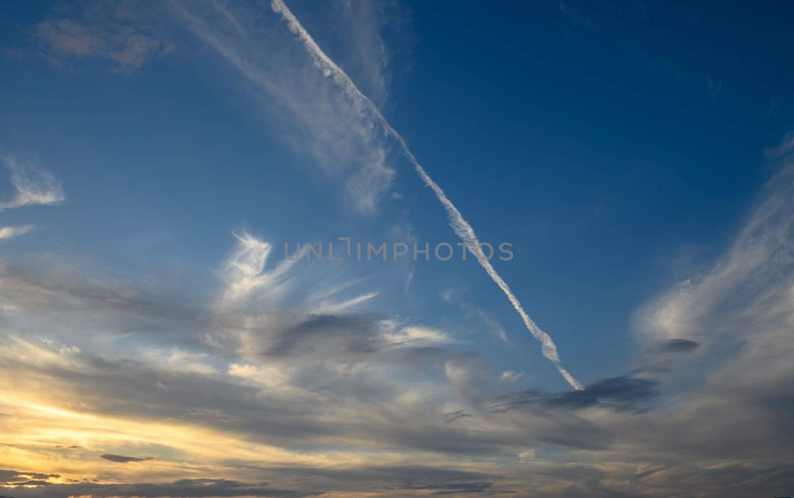 winter sunset sky with clouds in northern cyprus