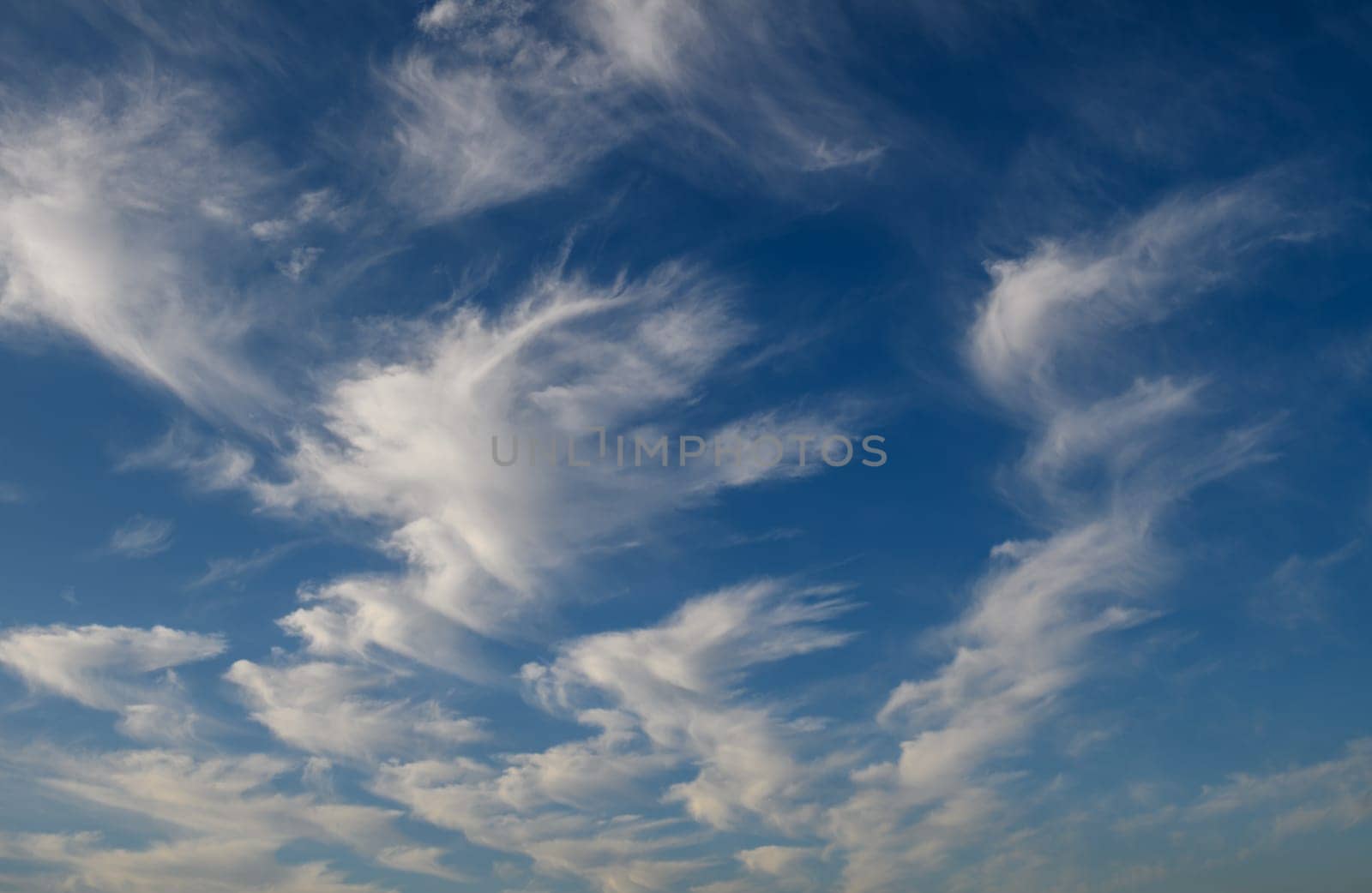 morning blue sky with cirrus clouds in Cyprus 1