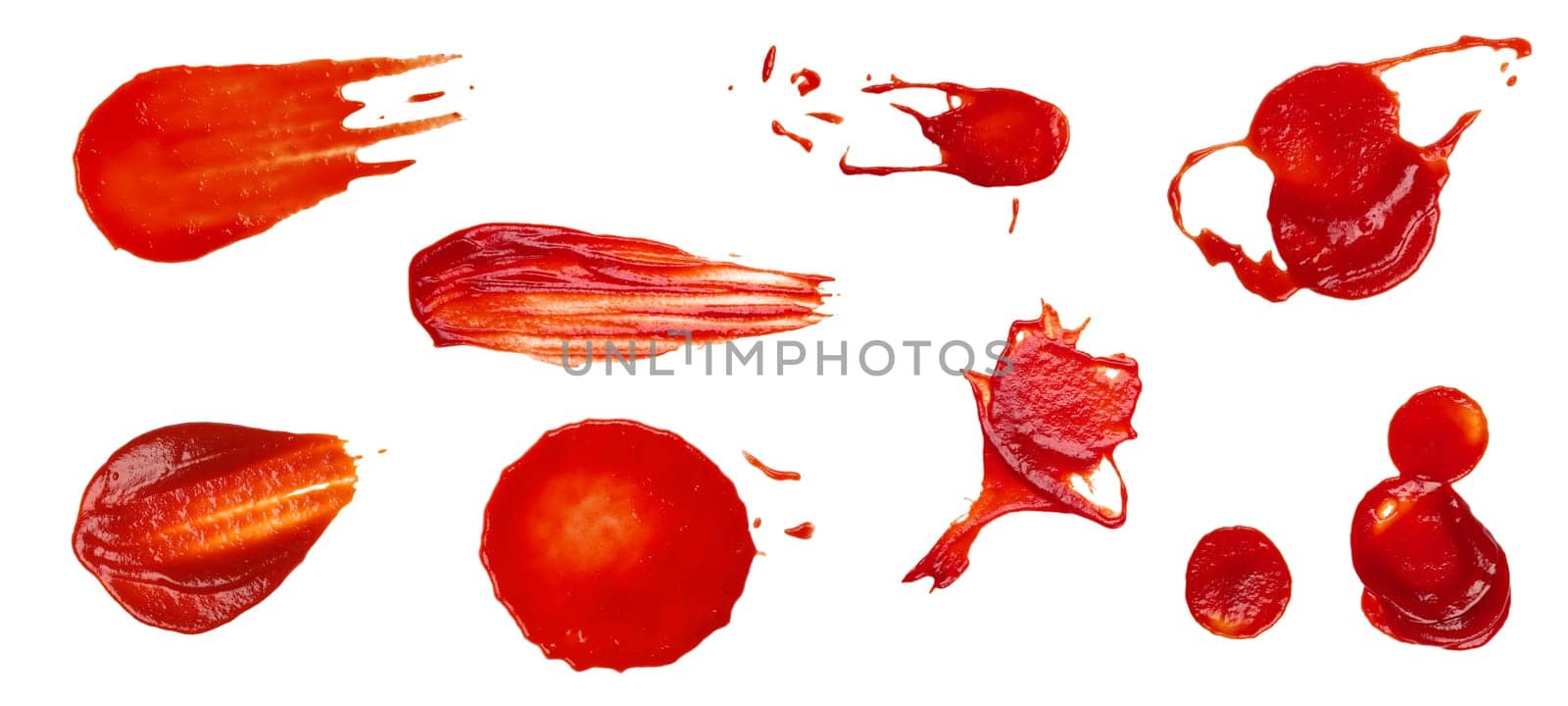 Collection of red tomato ketchup stains by BreakingTheWalls