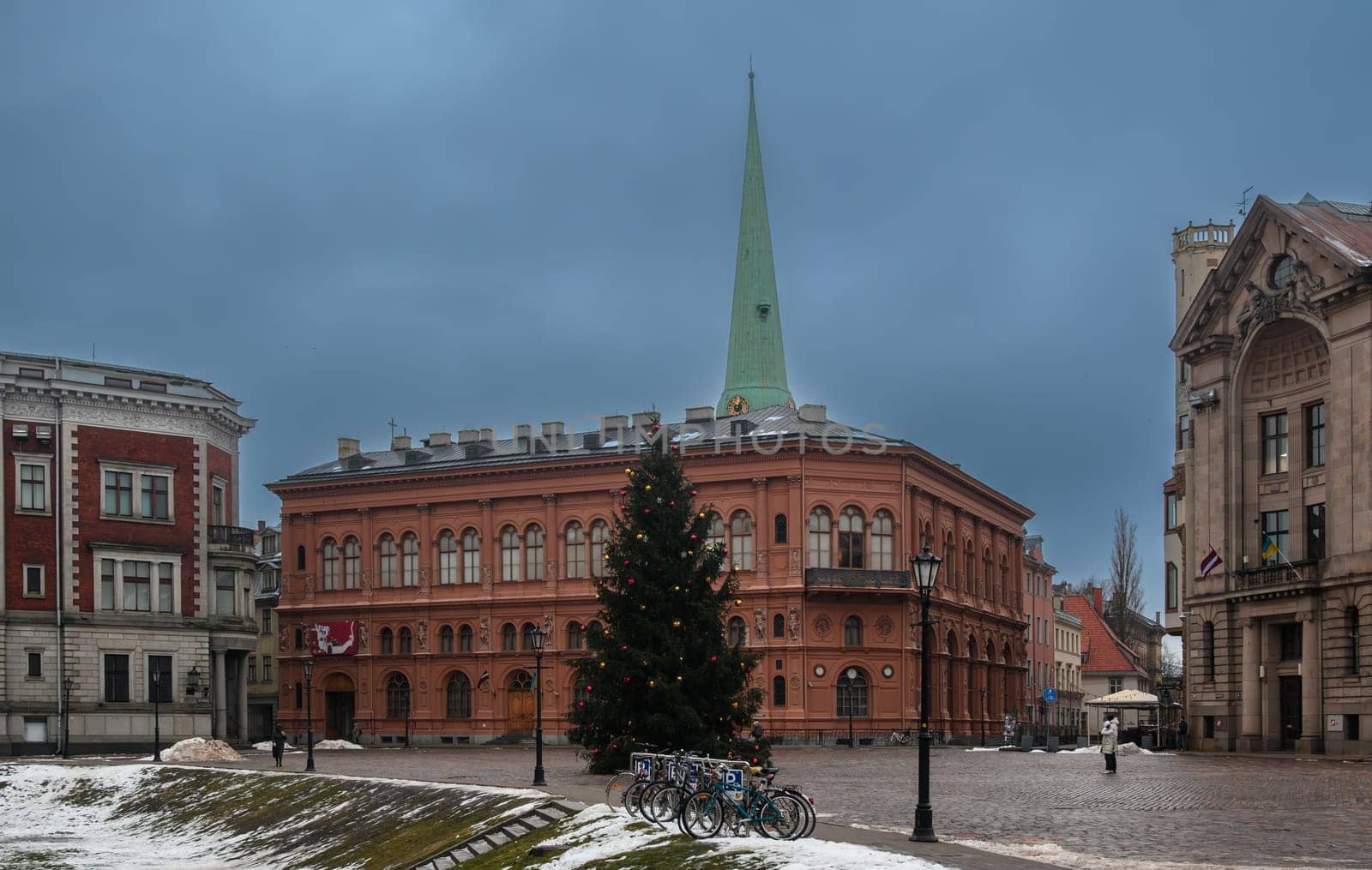 Latvian New Year tree in Old Riga