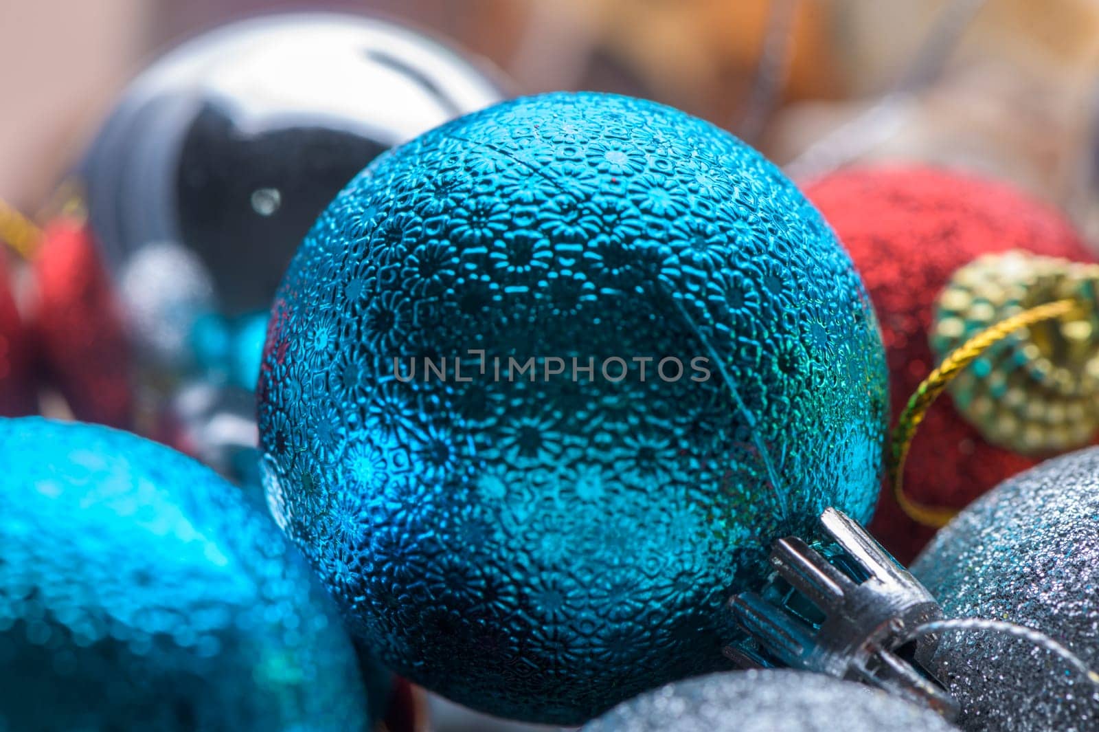 multi-colored Christmas tree decorations as a background 2