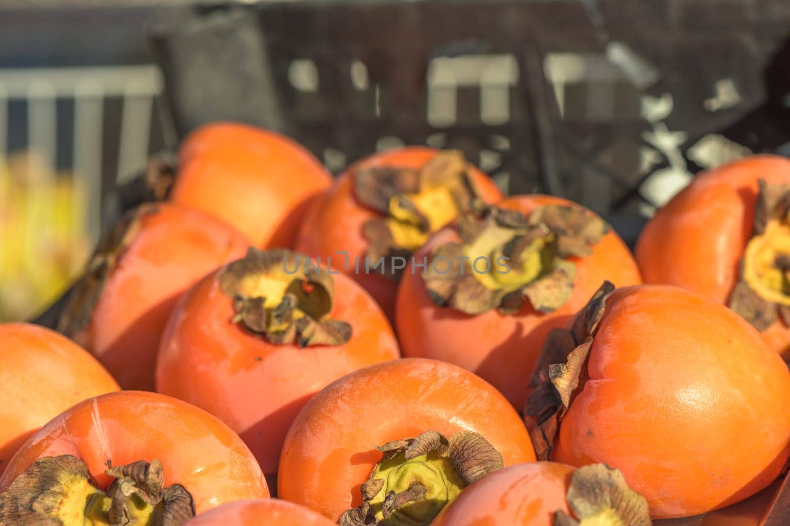juicy persimmon in a box near the store 1
