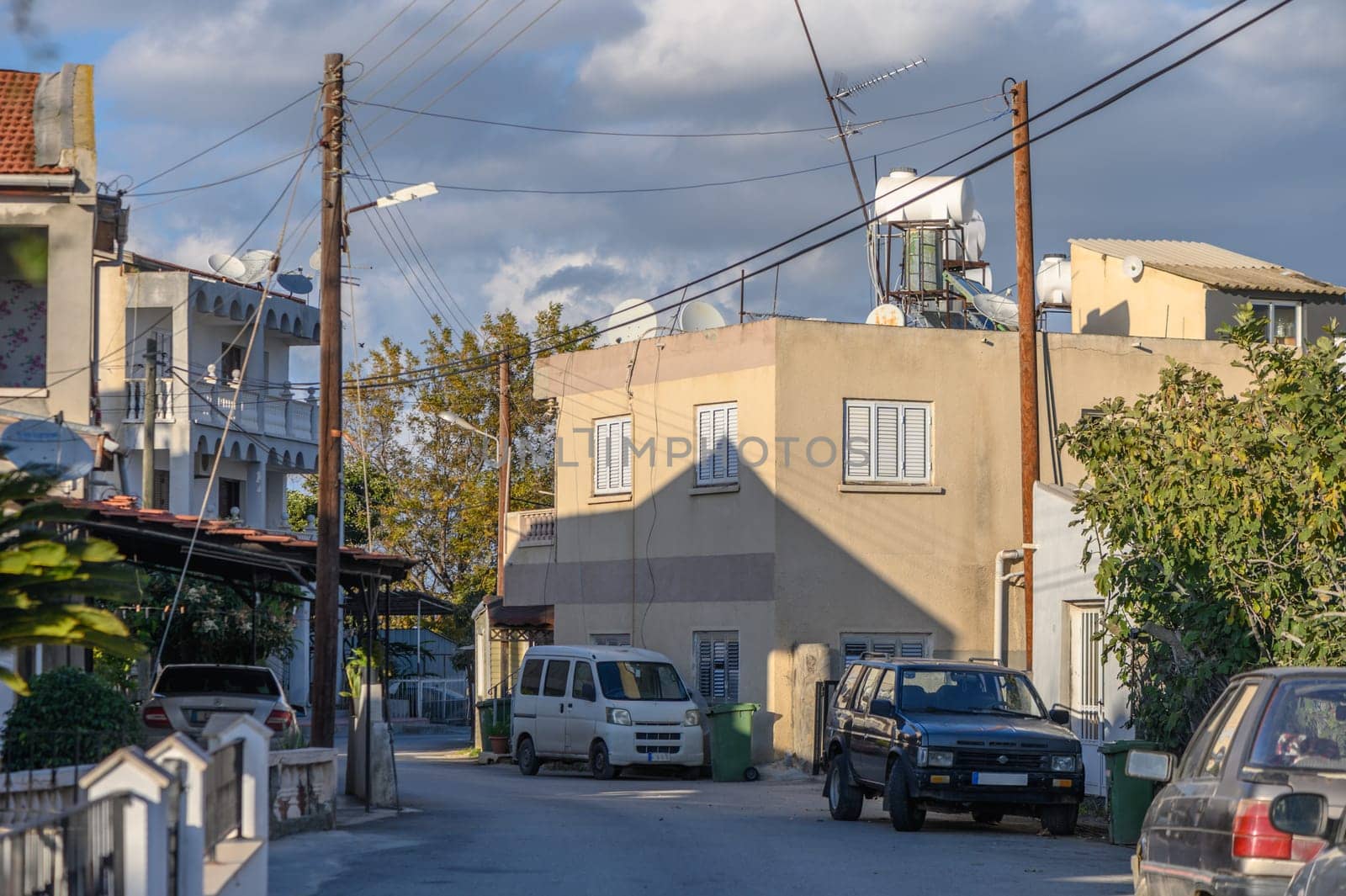 lane in a small Cypriot village in winter
