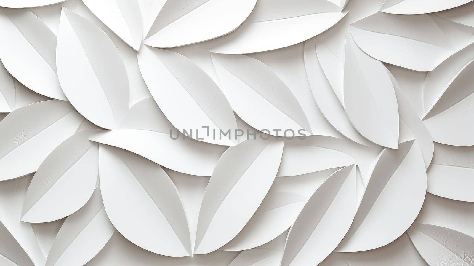 White geometric leaves 3d tiles texture background AI