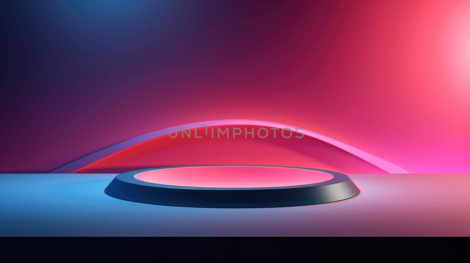 Abstract background with neon light. Backdrop for product presentation AI