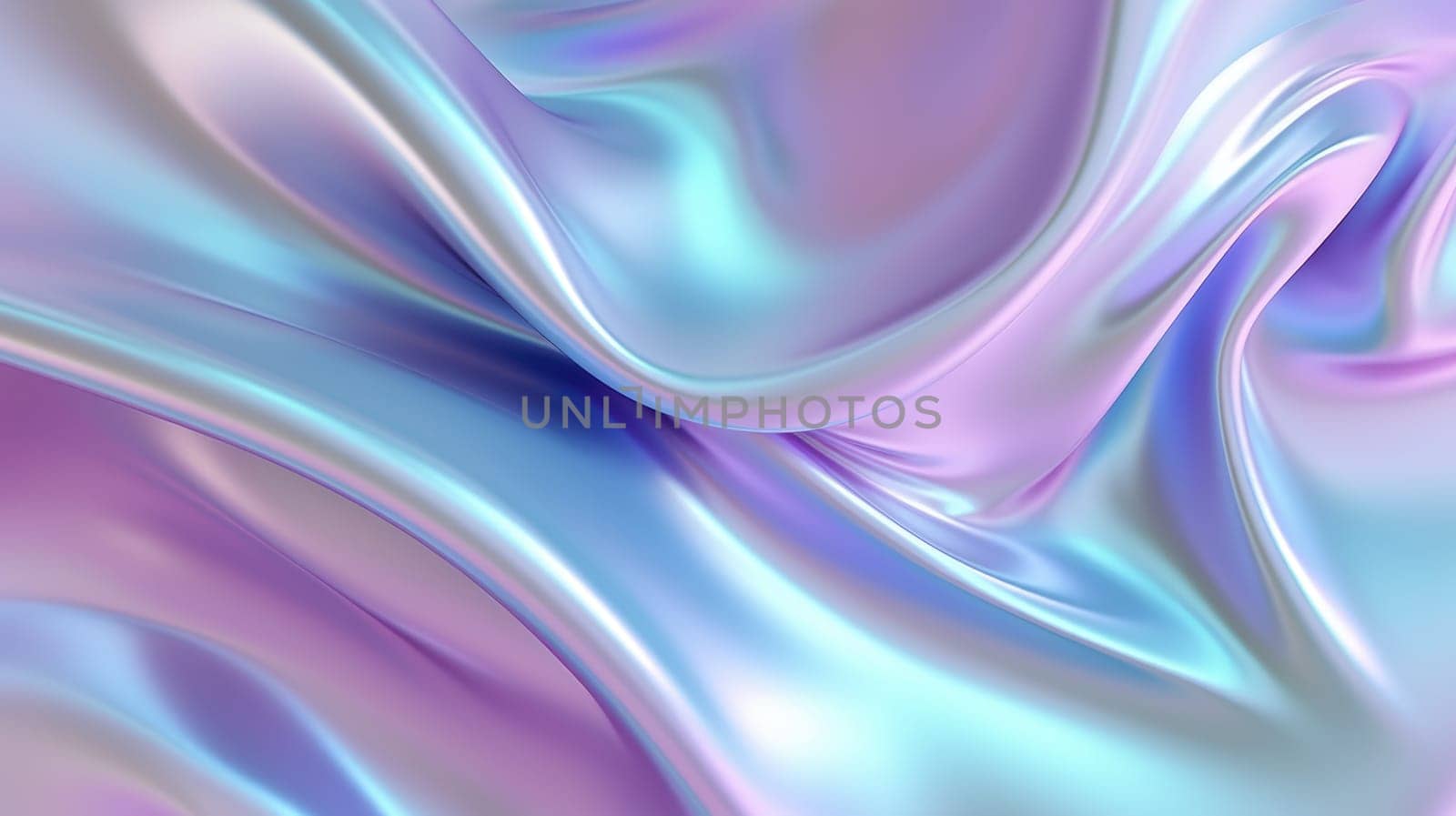 Abstract trendy holographic textile background. Blurred rainbow light refraction texture overlay effect AI