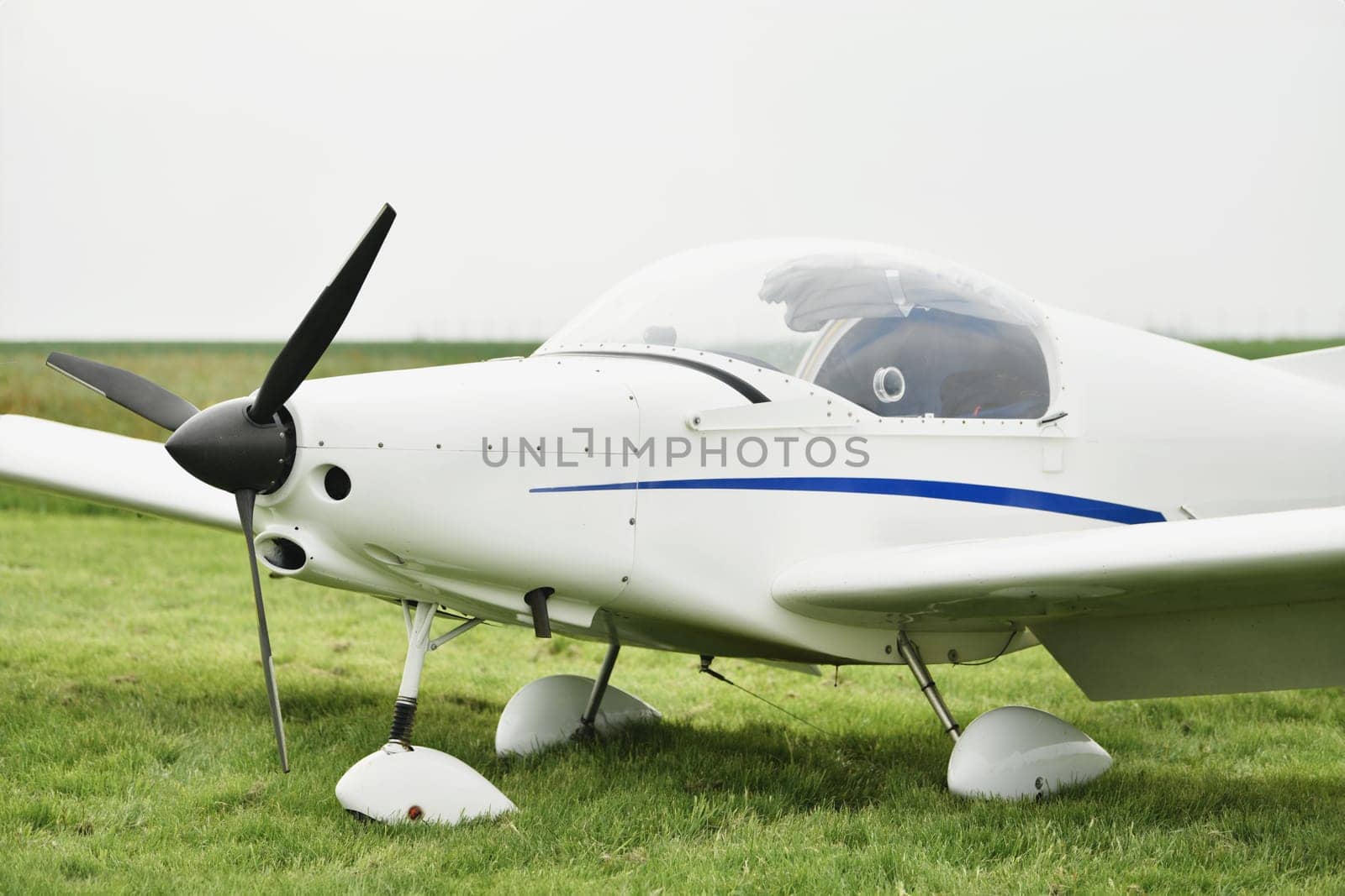 Mini airplane at the airfield