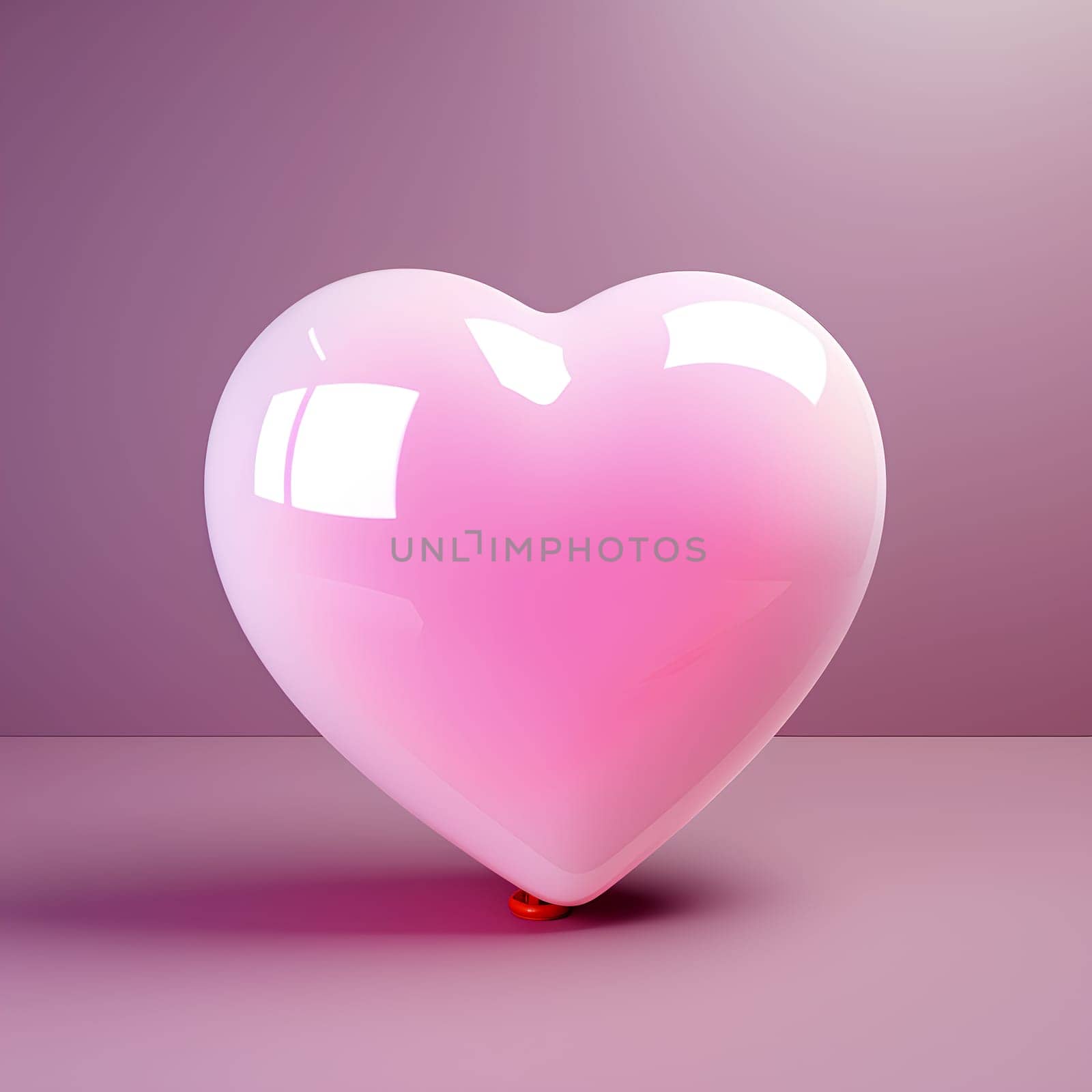 Pink heart sits against a complementary background, symbolizing romance and Love - Valentine's Day or wedding themes by chrisroll
