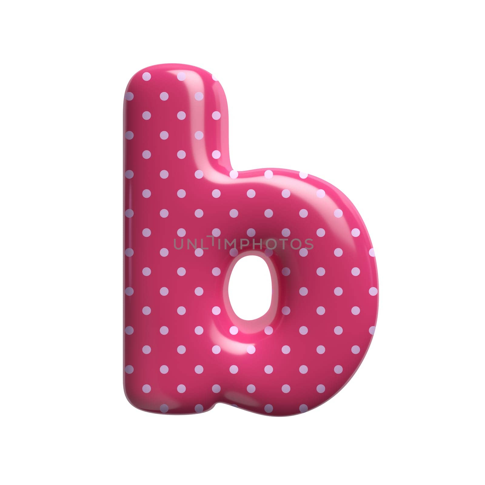 Polka dot letter B - Lower-case 3d pink retro font - Suitable for Fashion, retro design or decoration related subjects by chrisroll