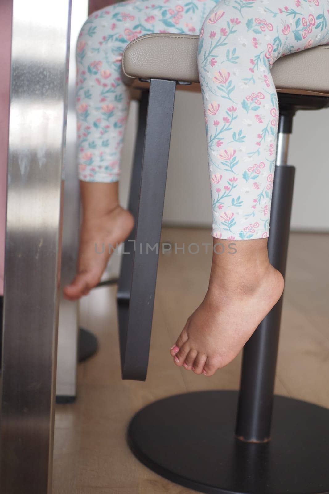 5 year old child girl feet close up,