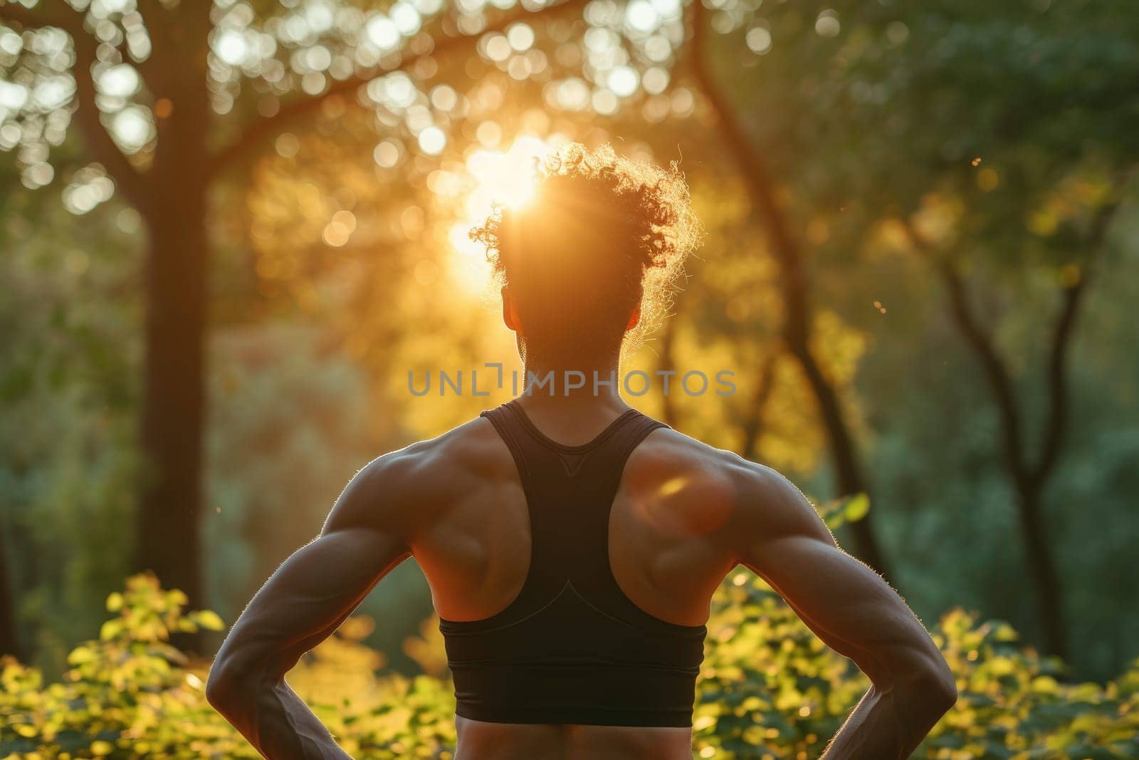 Woman at park. fitness, sport and healthy lifestyle. Generative AI.